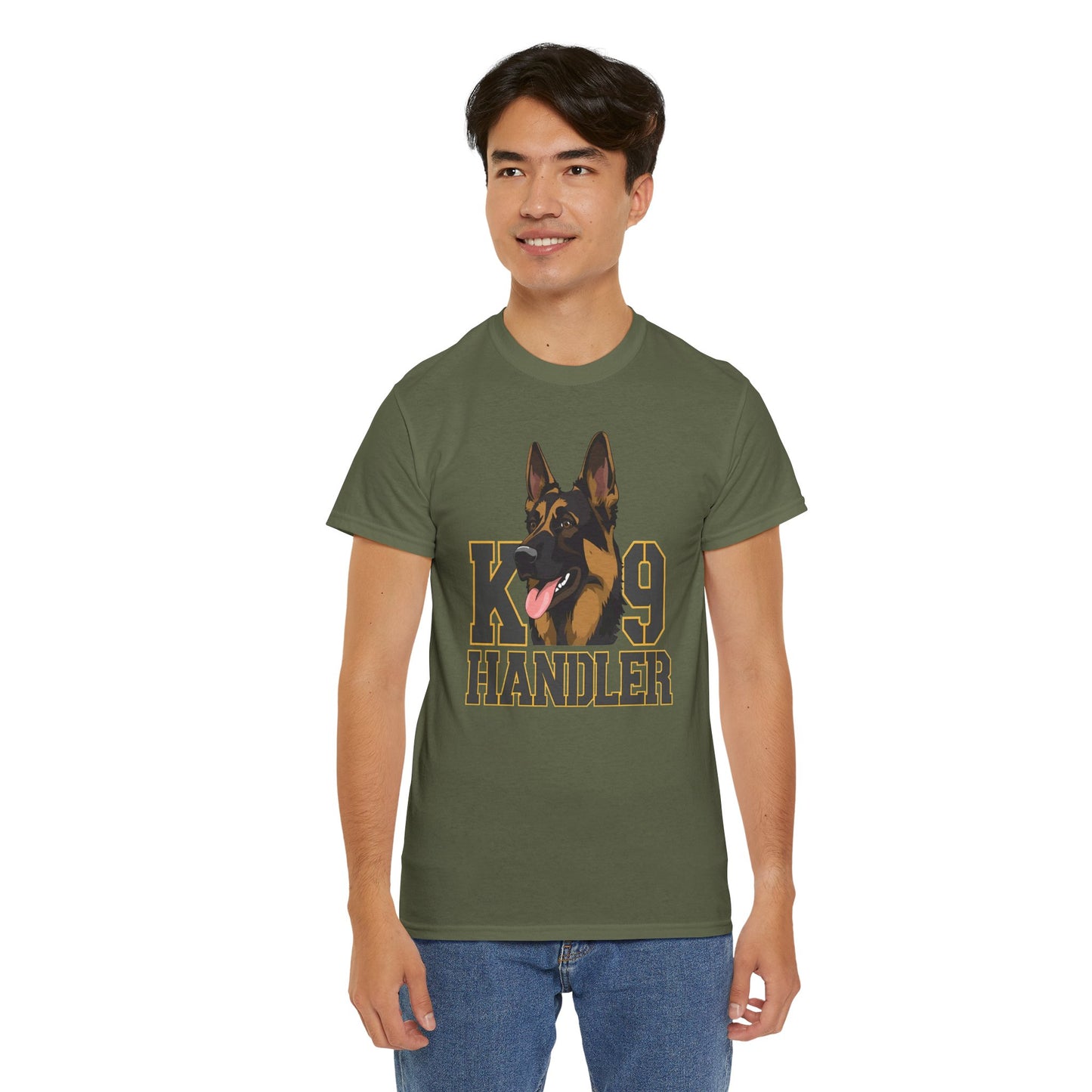 German Shepherd K9 Handler Tee, Perfect for Dog Lovers, Gift for Pet Owners, Unisex Cotton T-Shirt