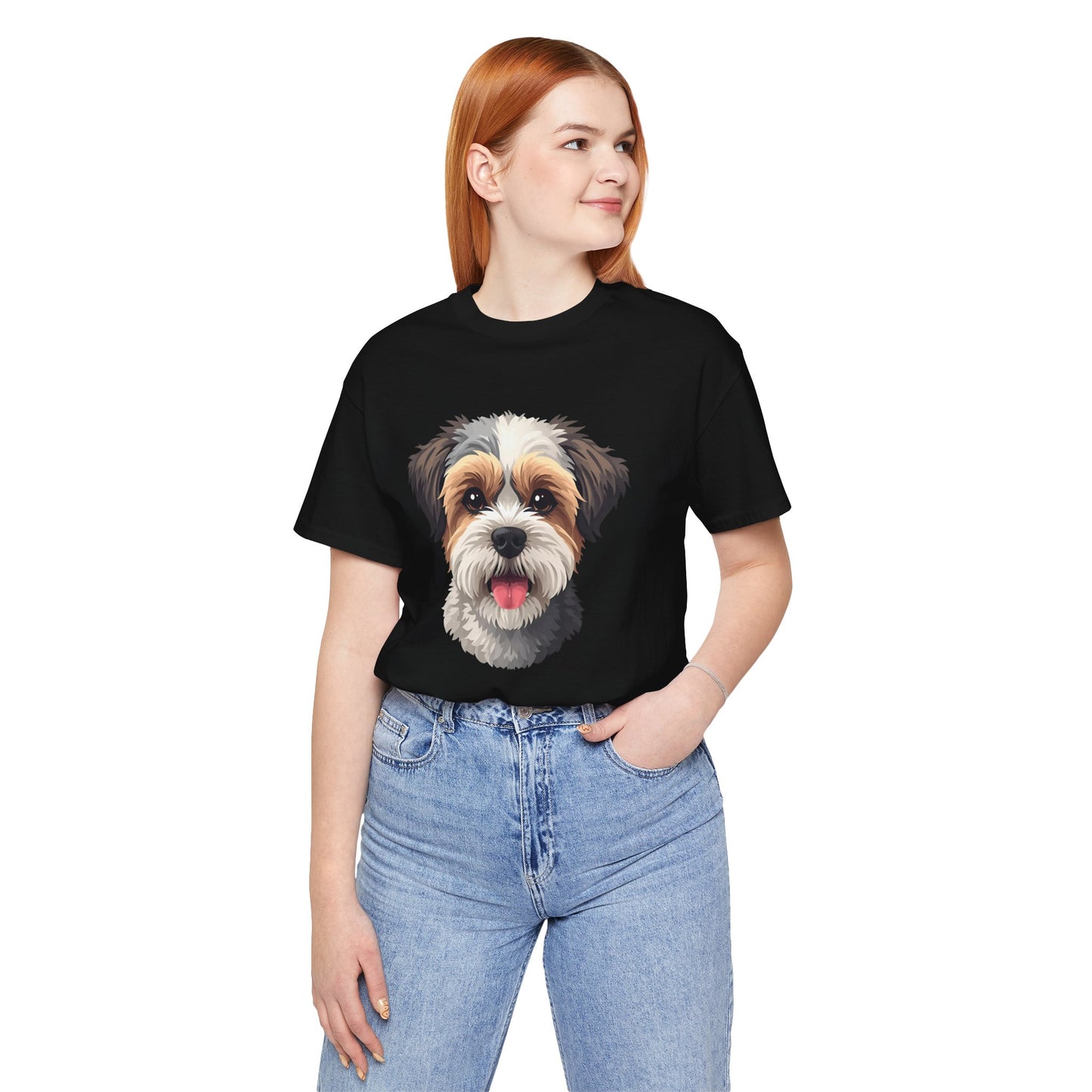 Unisex Dog Lover T-Shirt Featuring a 3D Design of Cute Fluffy Bichon Frise Mix | Gift for Dog Owners