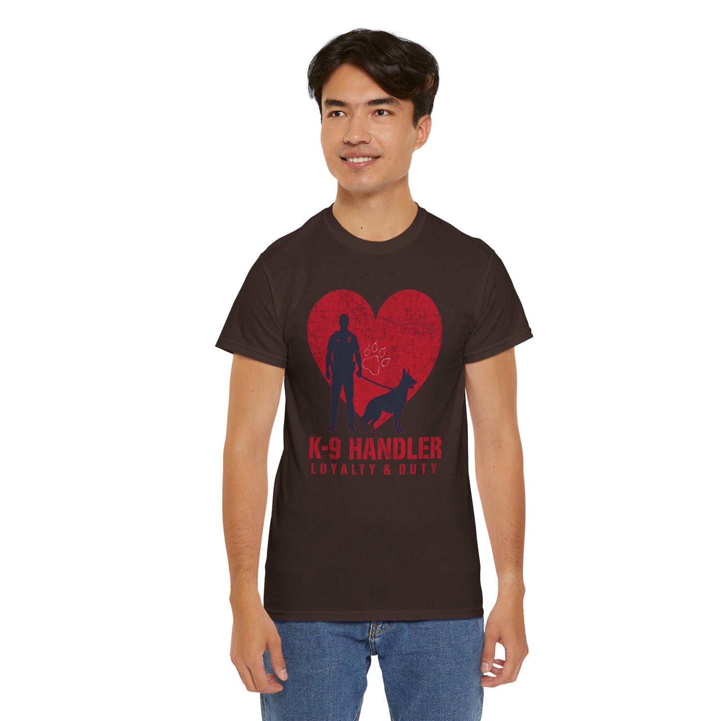 K-9 Handler Heavy Cotton Tee - Loyalty & Duty Shirt, Dog Lover Gift