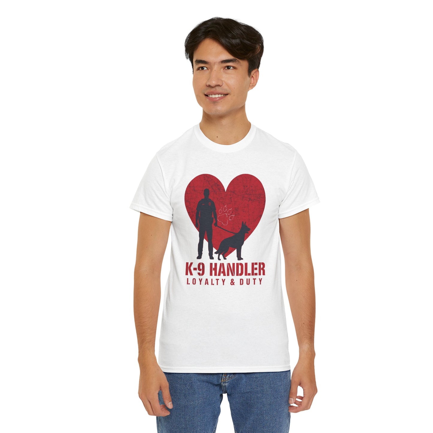 K-9 Handler Heavy Cotton Tee - Loyalty & Duty Shirt, Dog Lover Gift