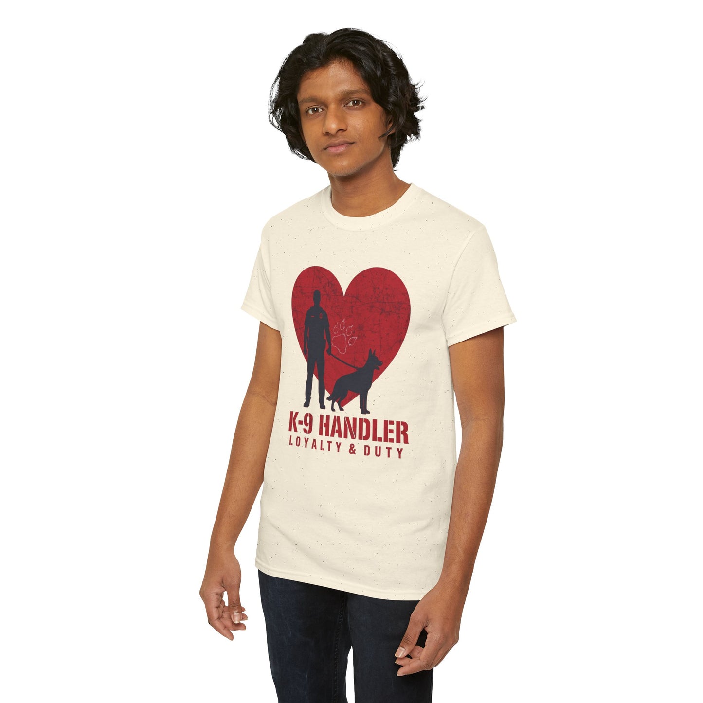 K-9 Handler Heavy Cotton Tee - Loyalty & Duty Shirt, Dog Lover Gift