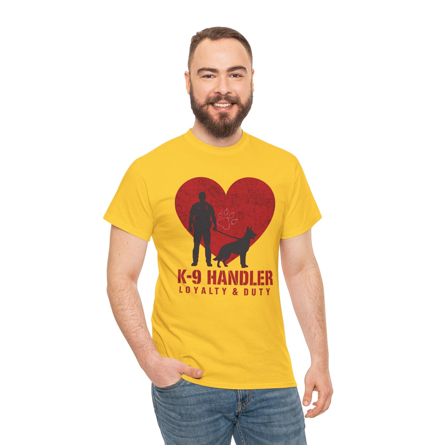 K-9 Handler Heavy Cotton Tee - Loyalty & Duty Shirt, Dog Lover Gift