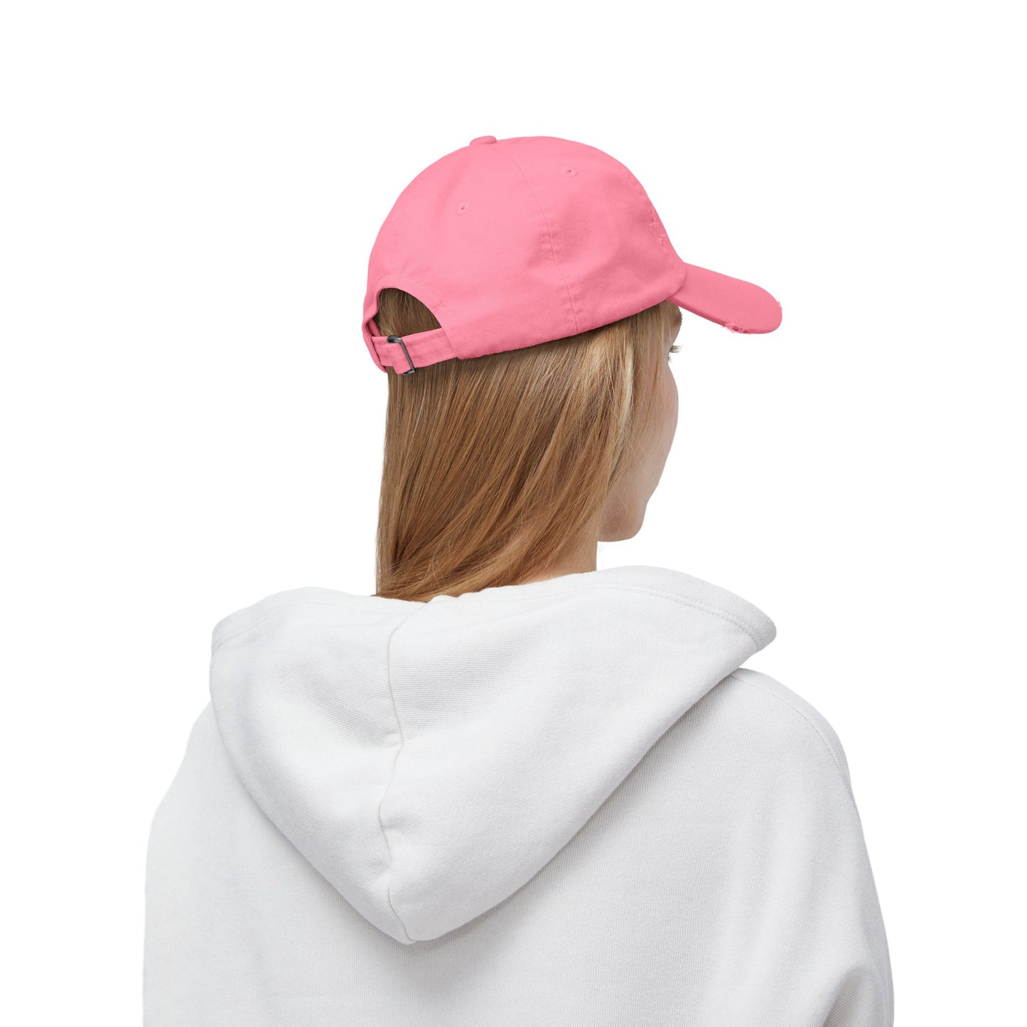 Unisex Distressed Cap Featuring a Trainer Leading German Shepherd, Dog Trainer Gift