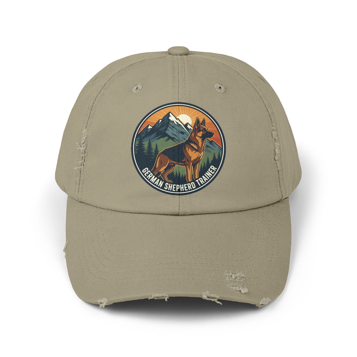 German Shepherd Trainer Cap | Distressed Hat for Dog Lovers | Perfect Gift for Pet Trainers