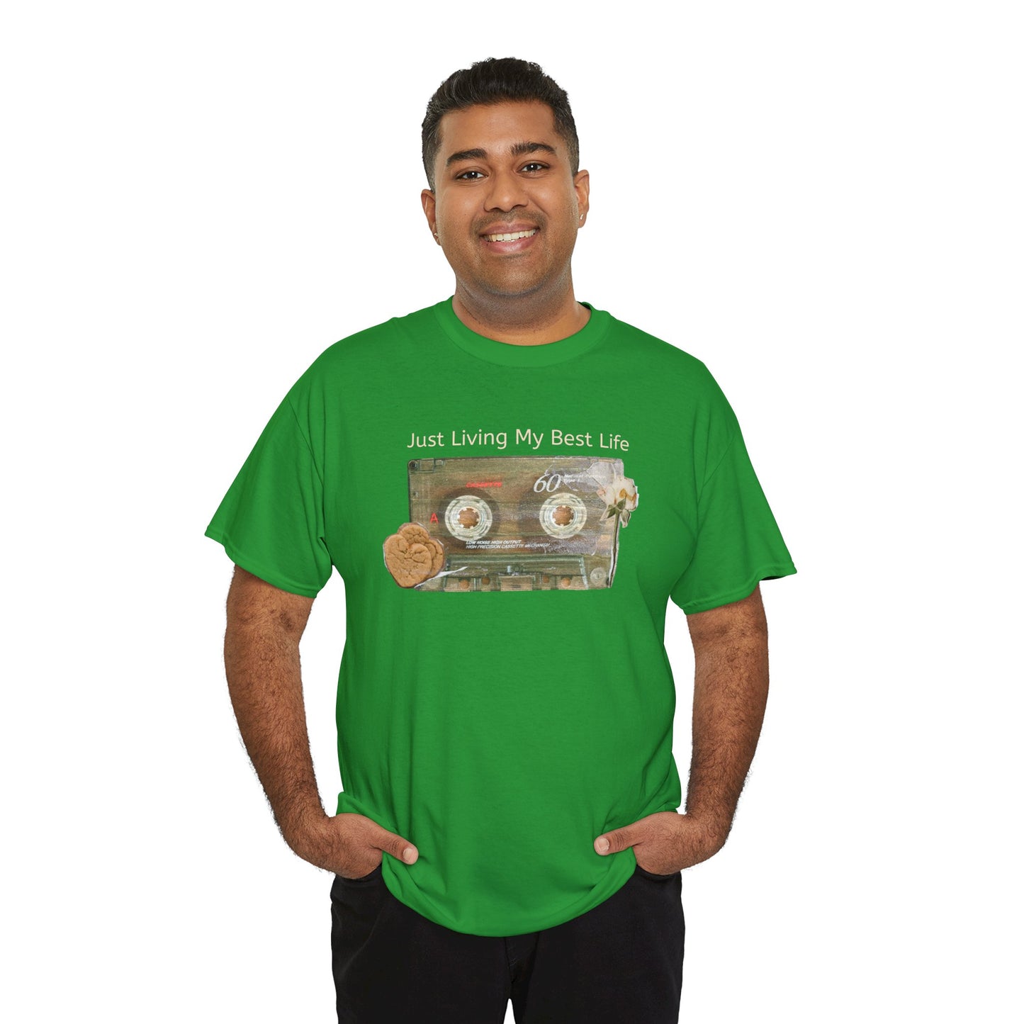 Just Living My Best Life Tee, Vintage Cassette T-Shirt, Casual Wear, Gift for Friends, Music Lover's Apparel