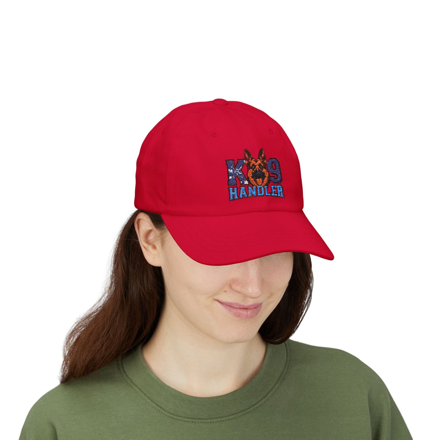 K9 Handler Classic Embroidered Dad Cap Featuring German Shepherd – Perfect Gift for Dog Lovers, Adjustable Hat for Outdoor Adventures