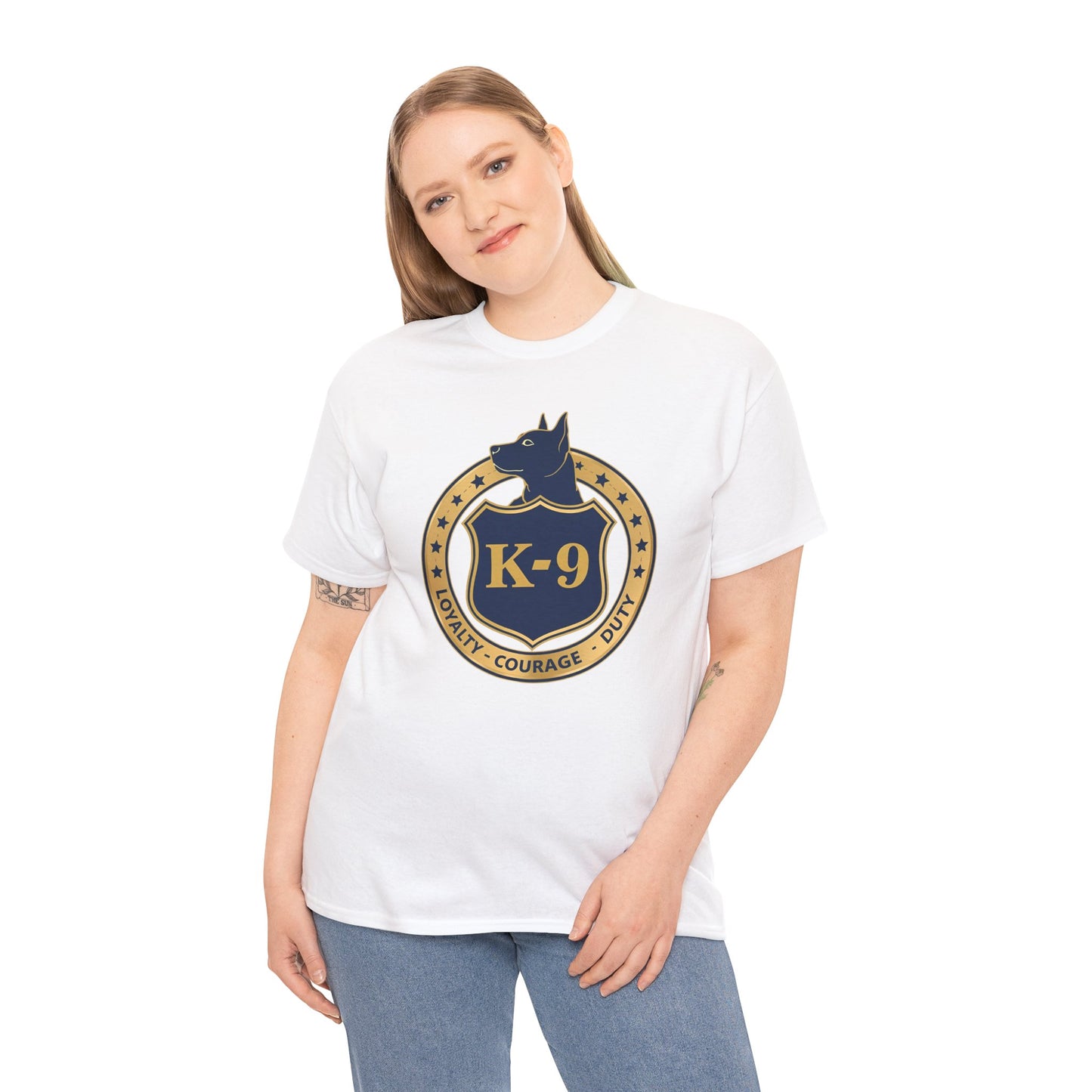 K-9 Police Unisex Heavy Cotton Tee - Loyalty Courage Duty | Dog Lover Gift, Law Enforcement Apparel, Dog Training Shirt