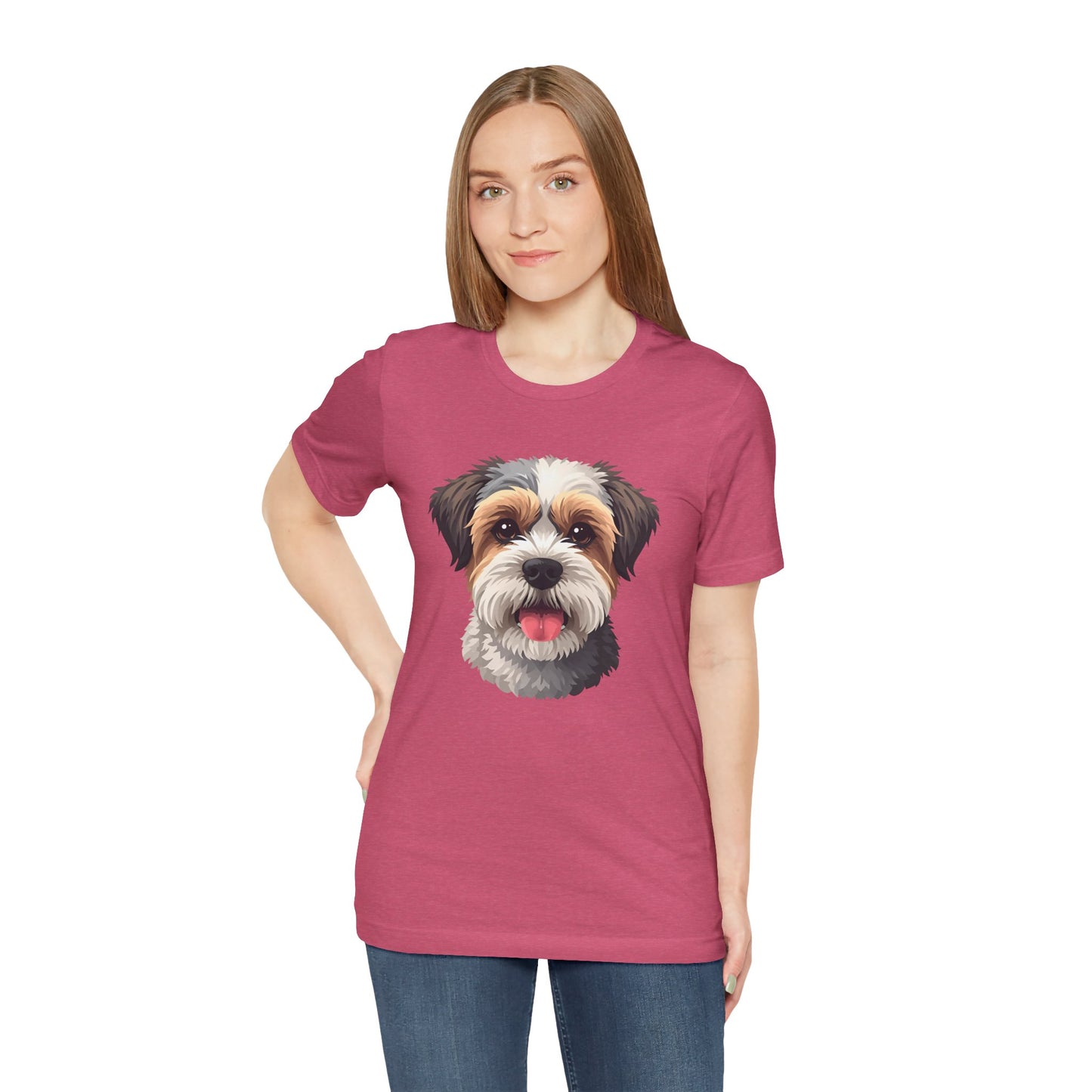 Unisex Dog Lover T-Shirt Featuring a 3D Design of Cute Fluffy Bichon Frise Mix | Gift for Dog Owners