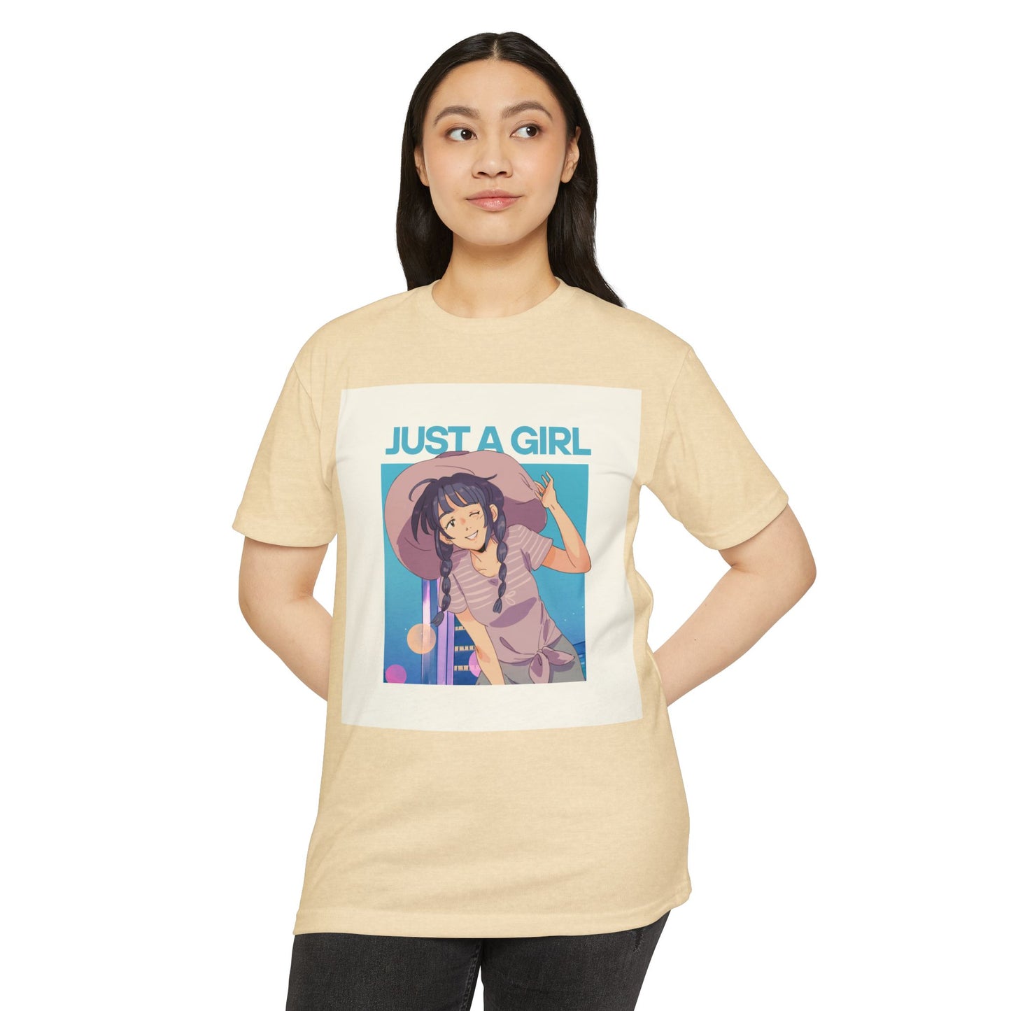 Just A Girl Graphic T-Shirt, Cute Casual Tee for Women, Summer Fashion, Anime Lover Gift, Everyday Wear