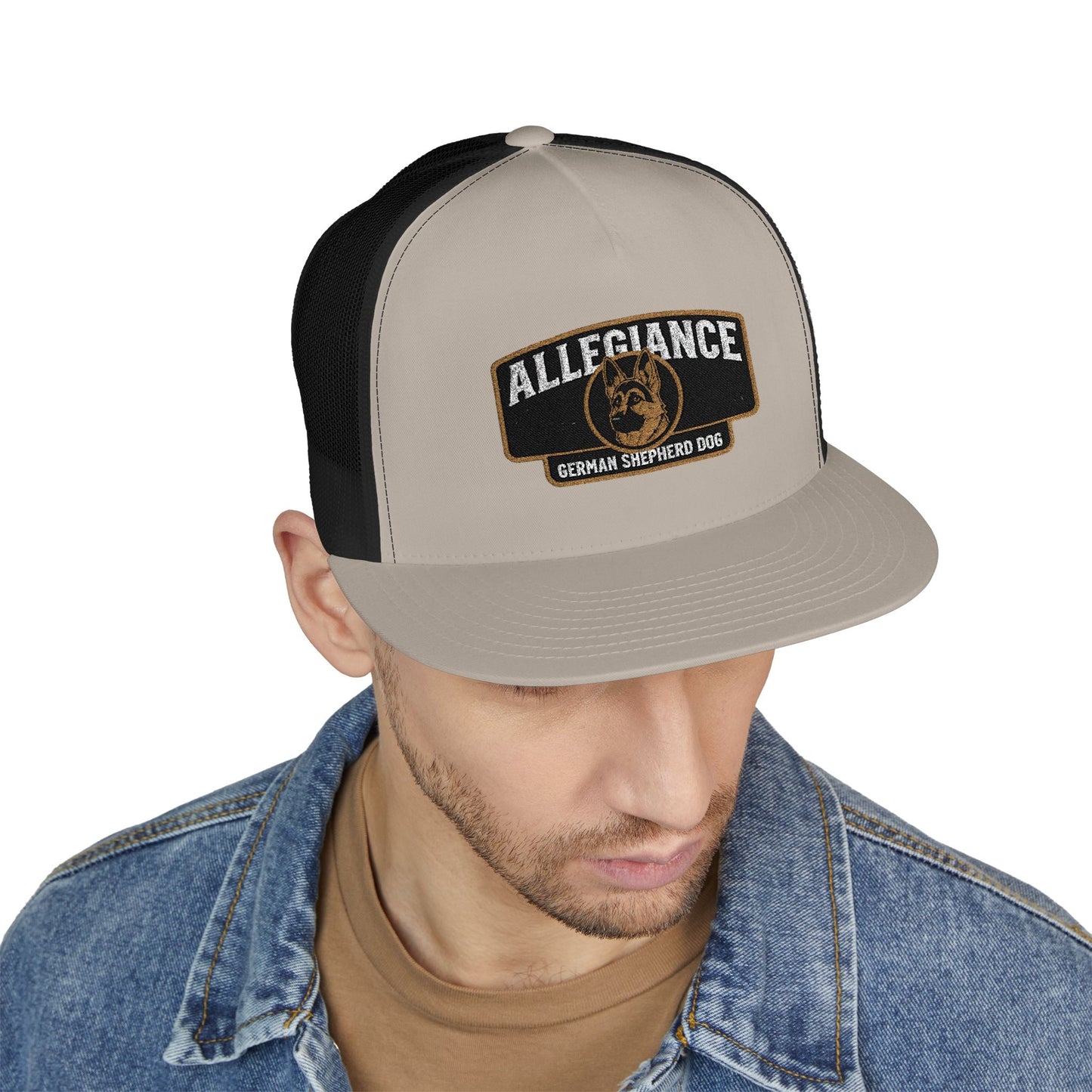 German Shepherd Embroidered 5 Panel Trucker Cap | Allegiance | Perfect Gift for Dog Lovers