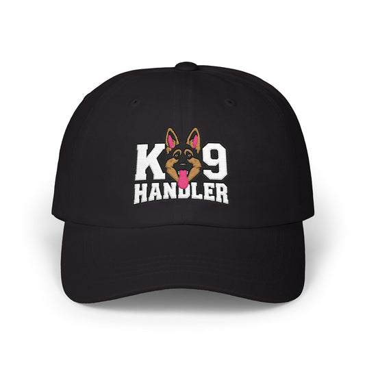 K9 Handler Classic Embroidered Dad Cap Featuring German Shepherd – Perfect Gift for Dog Lovers, Adjustable Hat for Outdoor Adventures