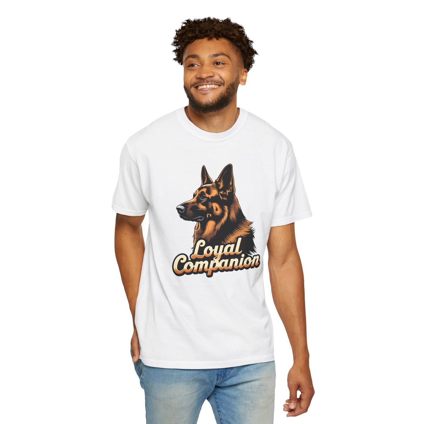 Loyal Companion German Shepherd Lover T-Shirt | Garment-Dyed Unisex Tee for Dog Enthusiasts, Dog Lovers, Gift for Dog Owners, Casual Wear