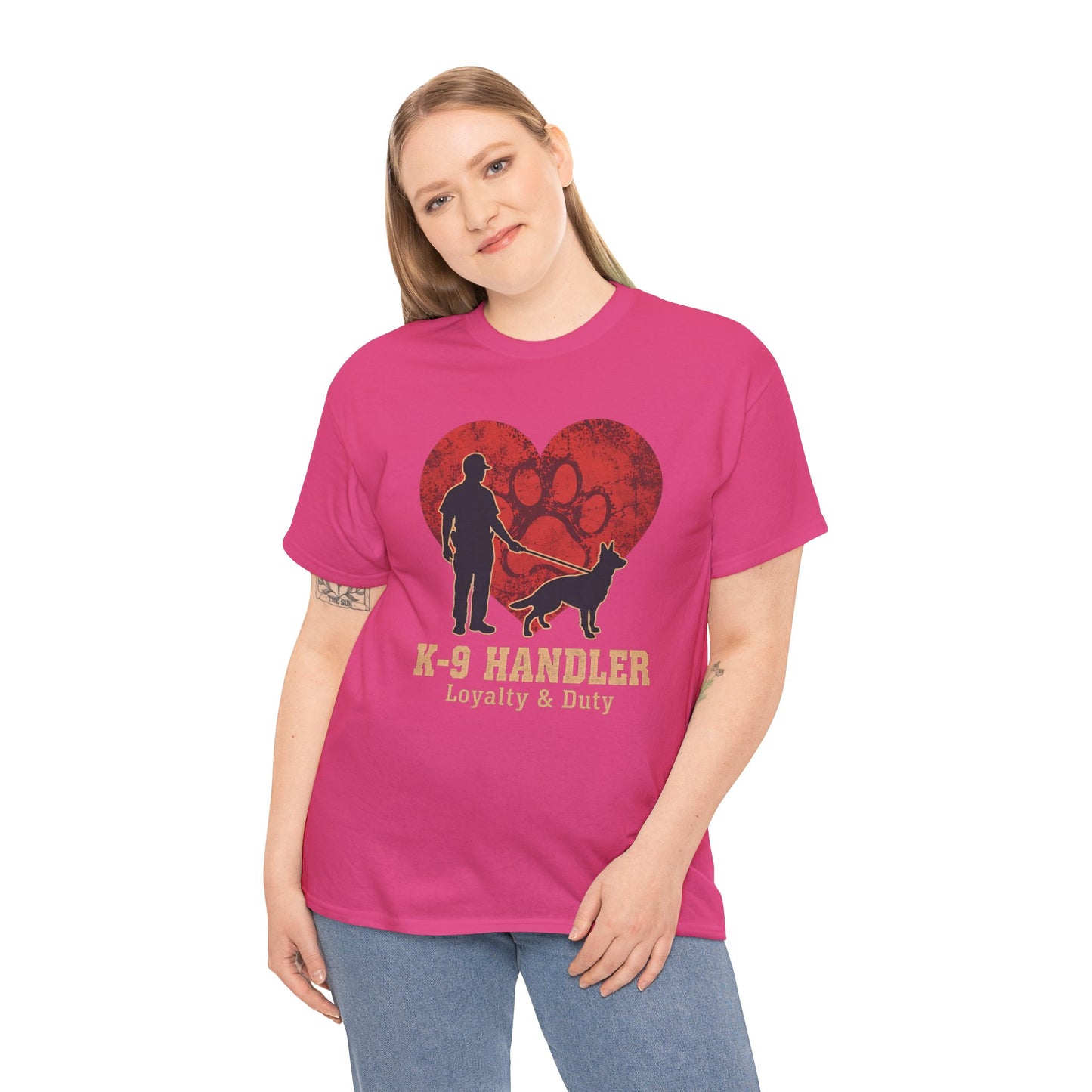 K-9 Handler Heart Tee - Loyalty & Duty, Dog Lover Gift, Pet Owner Apparel