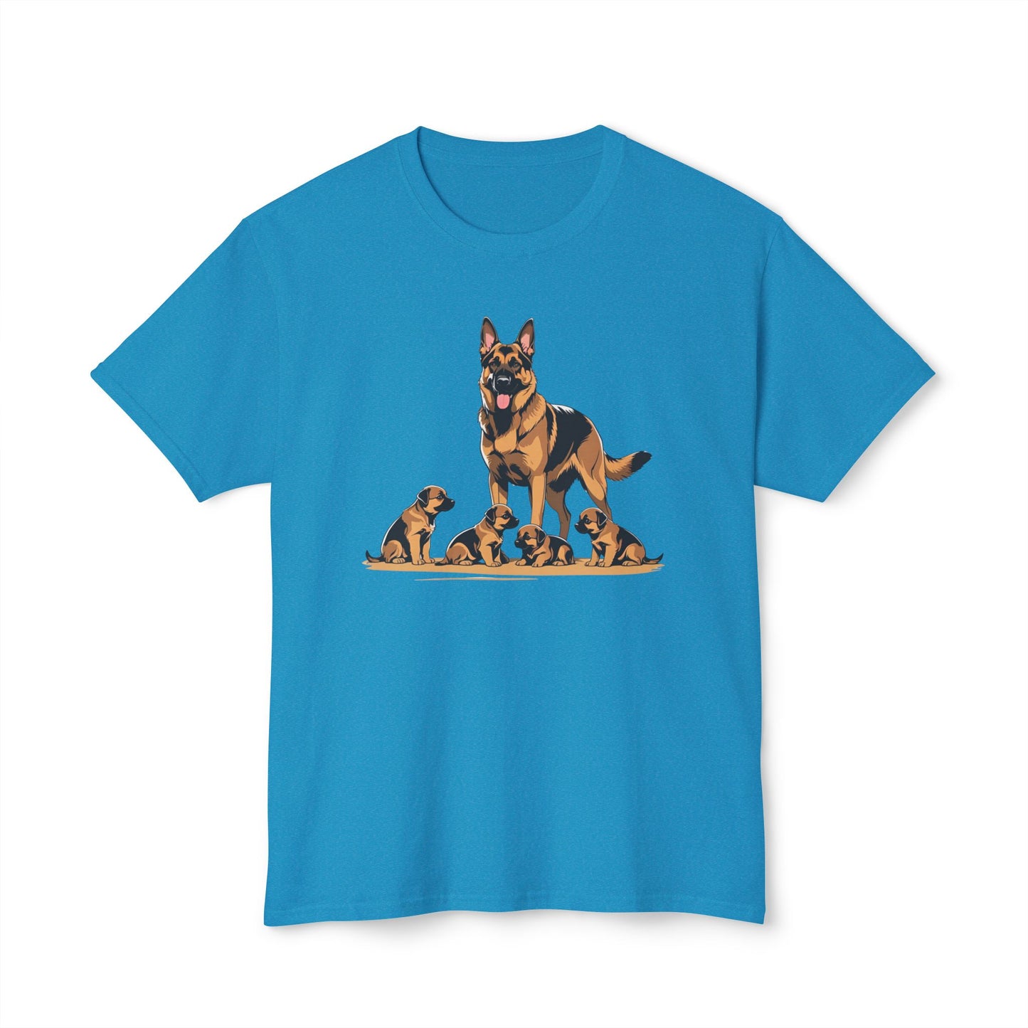 Adorable German Shepherd Family T-Shirt | Dog Lover Gift, Pet Owners Tee, Animal Lovers Apparel, Cute Canine Shirt, Father's Day Gift