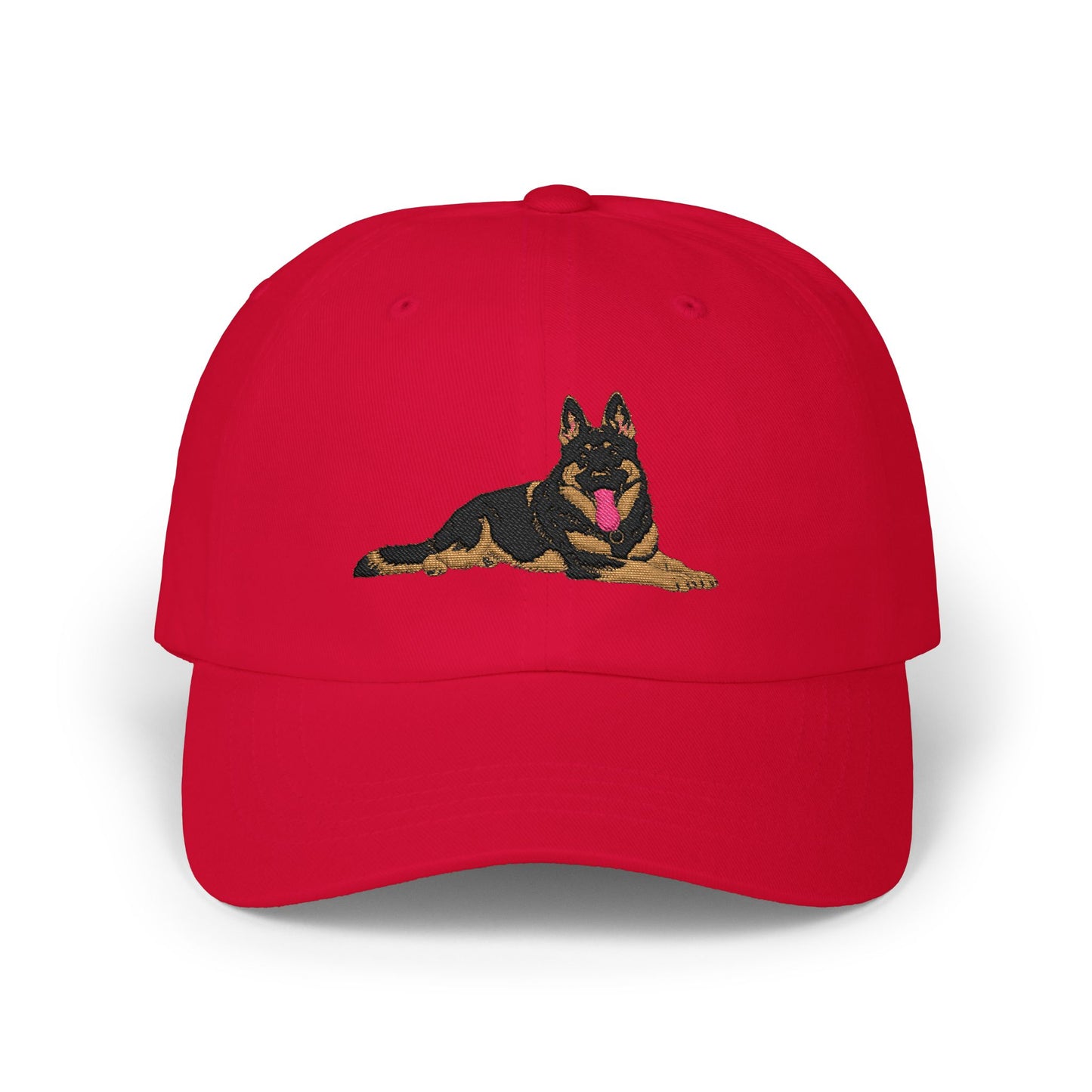 Classic Dad Cap Featuring a Giant Old Fashioned Working Line German Shepherd Embroidered Design