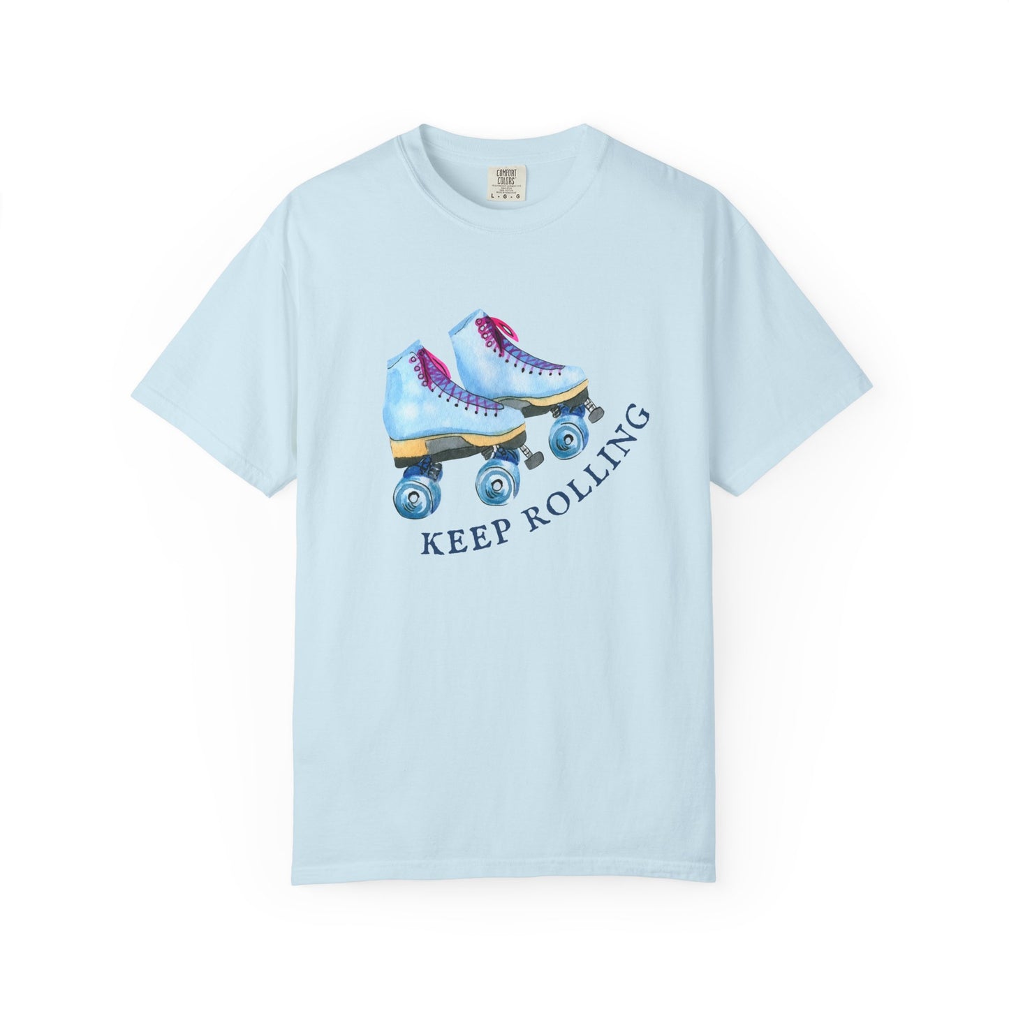 Keep Rolling Retro Roller Skates Tee, Vintage Skate T-shirt, Unisex Garment-Dyed Shirt, Fun Gift for Skating Lovers, Summer Apparel