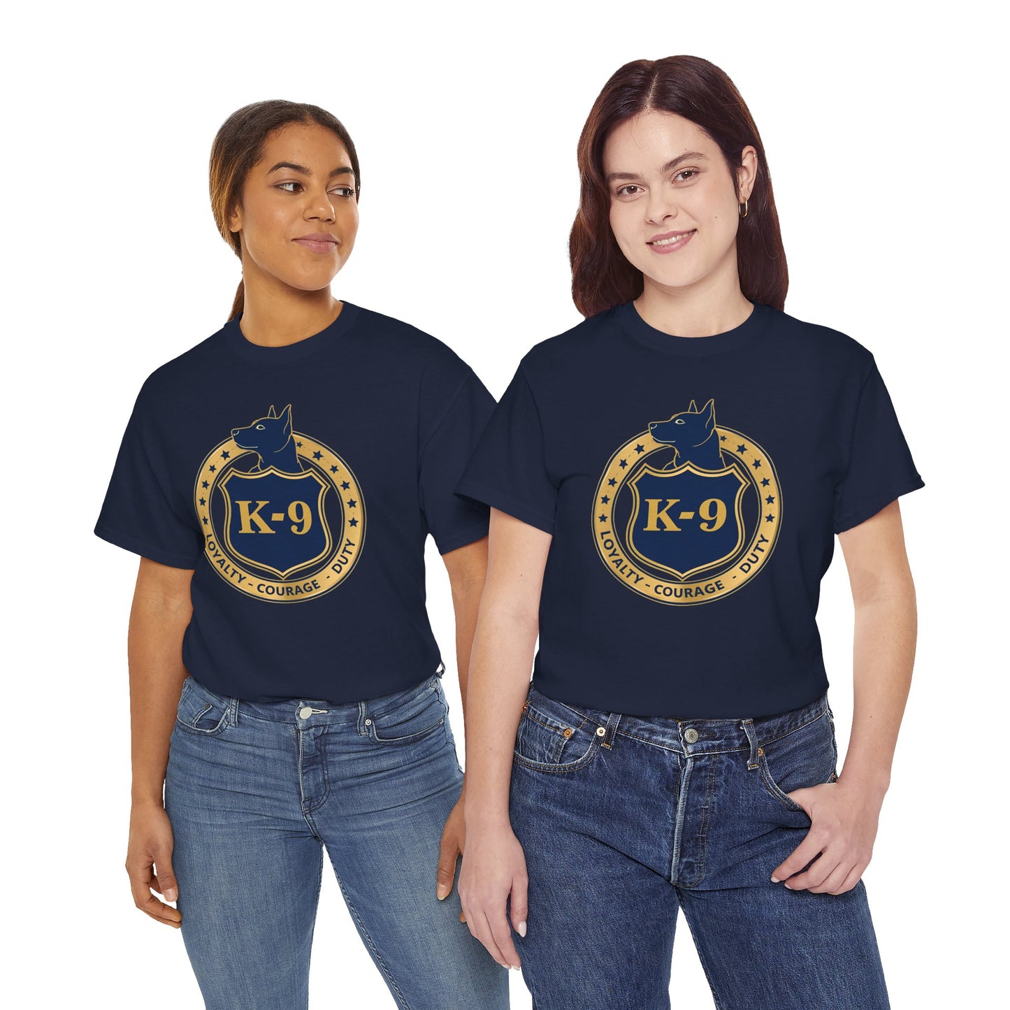 K-9 Police Unisex Heavy Cotton Tee - Loyalty Courage Duty | Dog Lover Gift, Law Enforcement Apparel, Dog Training Shirt