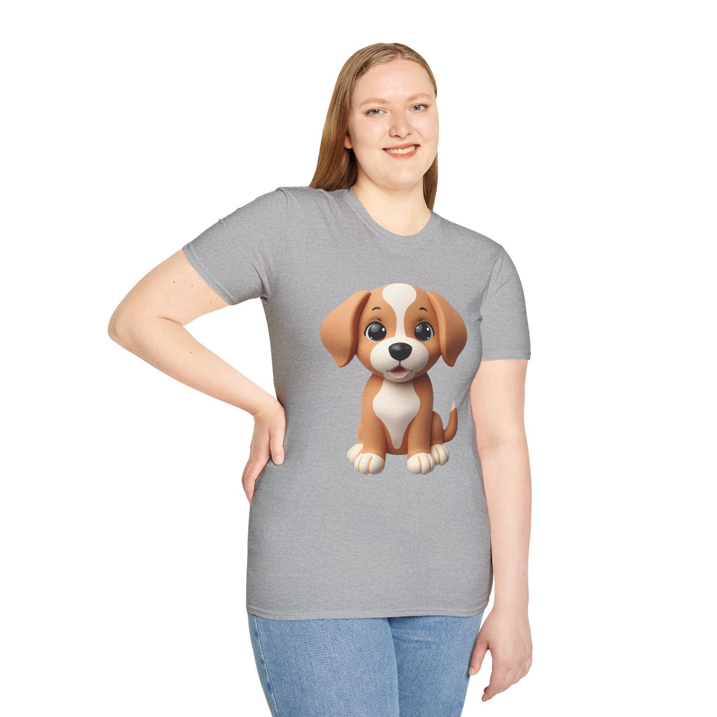 Adorable Puppy 3D Graphic T-Shirt for Dog Lovers, Cute Pet Shirt