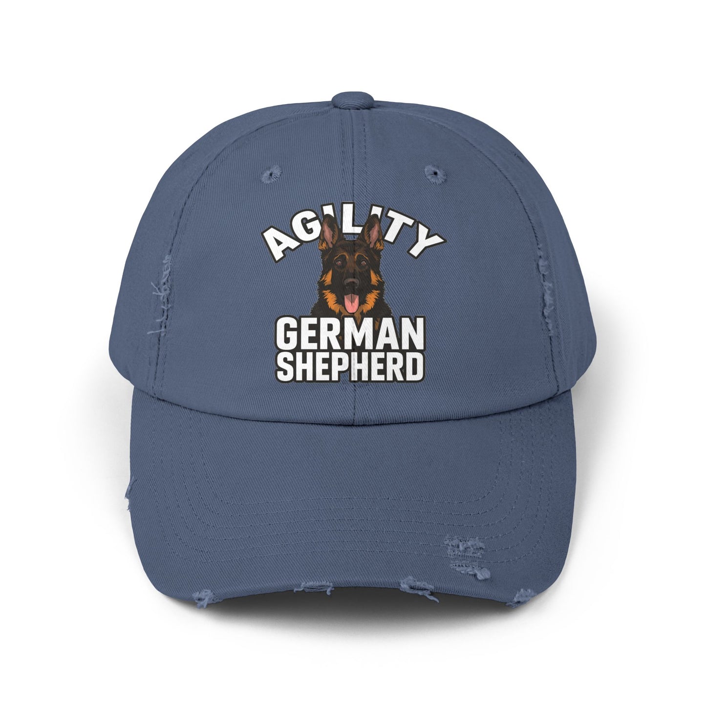 German Shepherd Agility Cap, Distressed Unisex Baseball Hat, Dog Lover Gift, Pet Training Accessory, Outdoor Sports Apparel