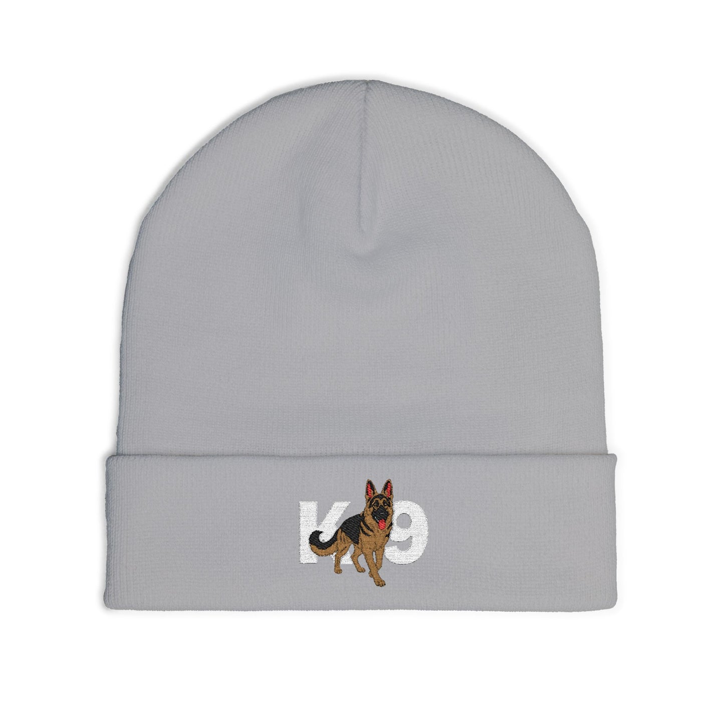 K9 Embroidered Knit Beanie Featuring a German Shepherd Design | Cozy Pet Lover Hat