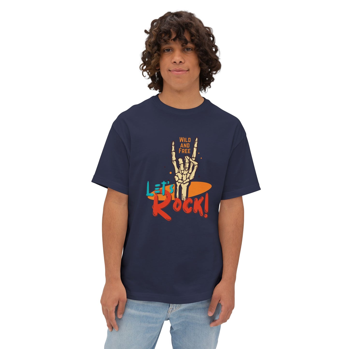 Let's Rock Unisex Oversized Tee - Wild & Free Graphic Shirt, Casual Tee, Music Lover Gift, Festival Wear, Summer Style