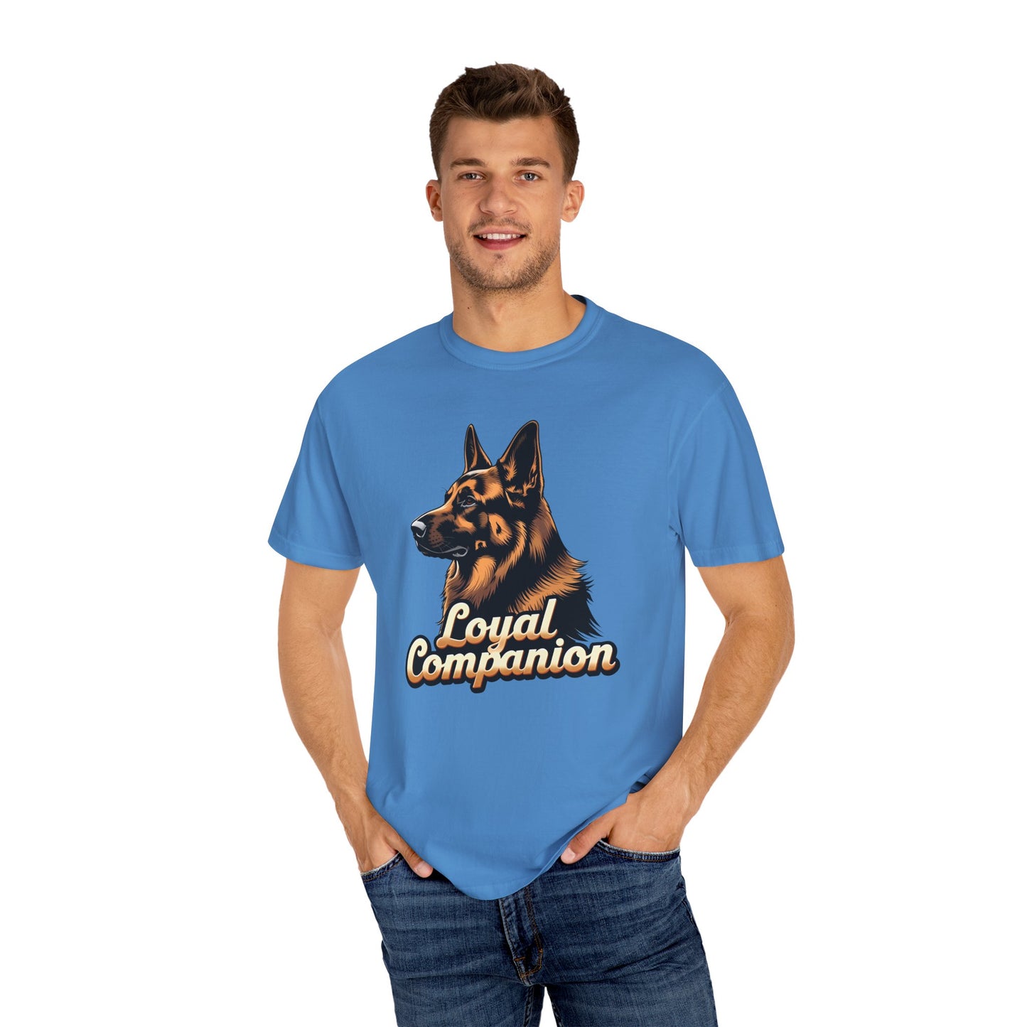 Loyal Companion German Shepherd Lover T-Shirt | Garment-Dyed Unisex Tee for Dog Enthusiasts, Dog Lovers, Gift for Dog Owners, Casual Wear