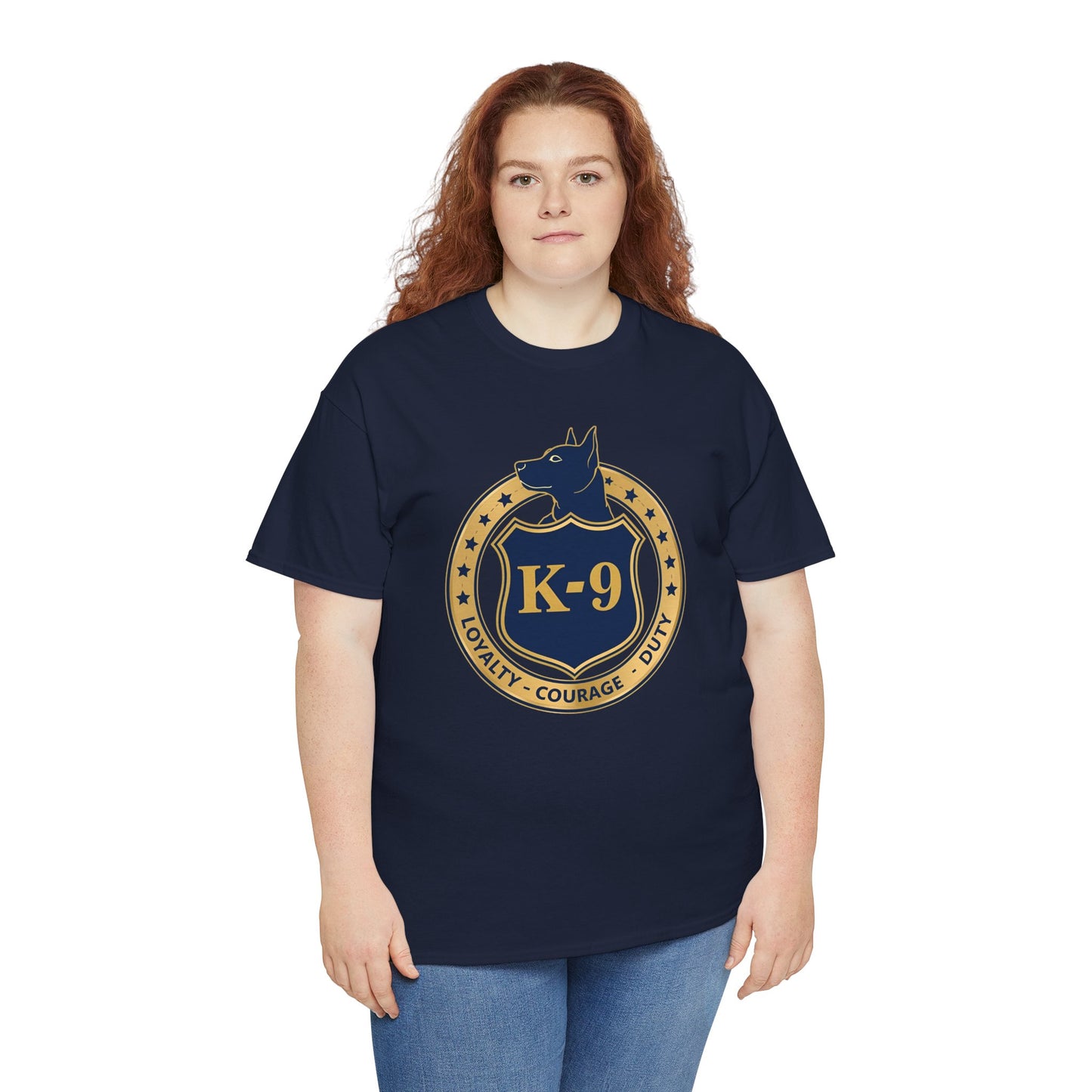 K-9 Police Unisex Heavy Cotton Tee - Loyalty Courage Duty | Dog Lover Gift, Law Enforcement Apparel, Dog Training Shirt
