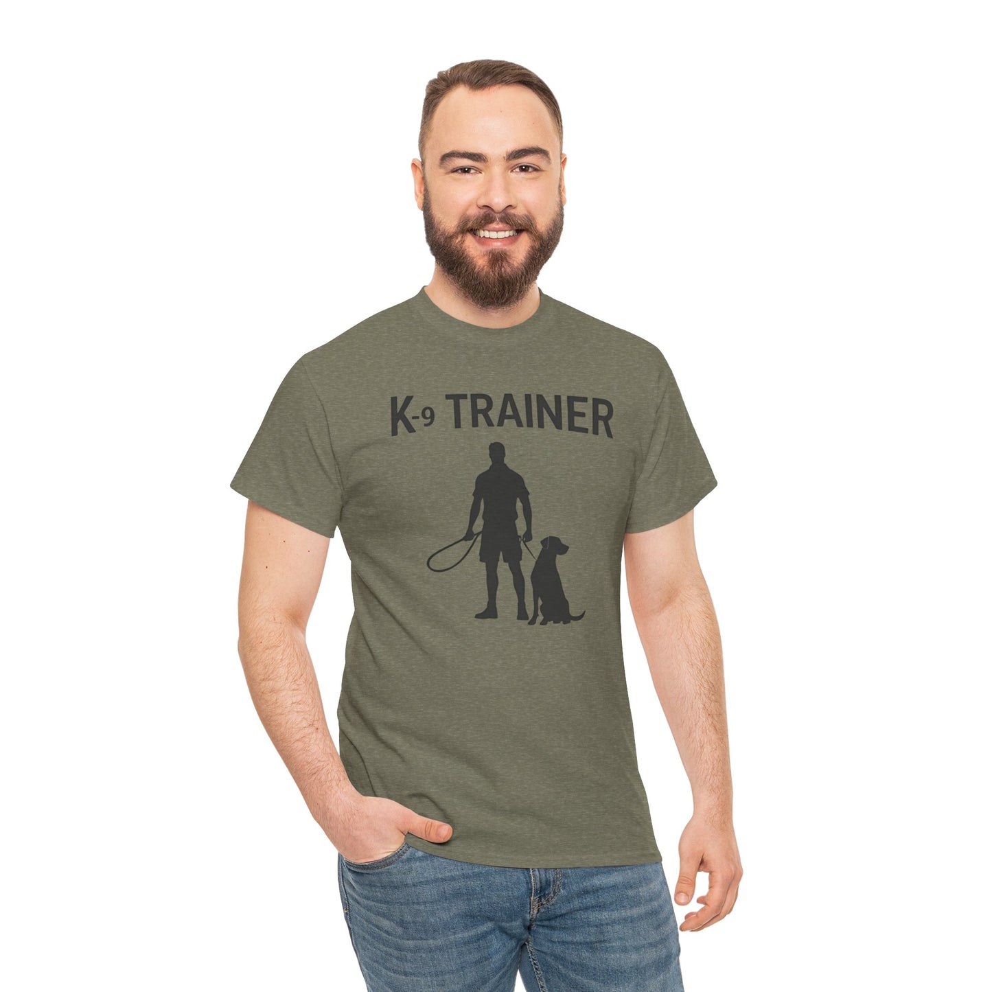 K-9 Trainer  Heavy Cotton T-Shirt, Dog Owner Gift, Police Dog Shirt, Animal Enthusiast Apparel, Casual Style Tee