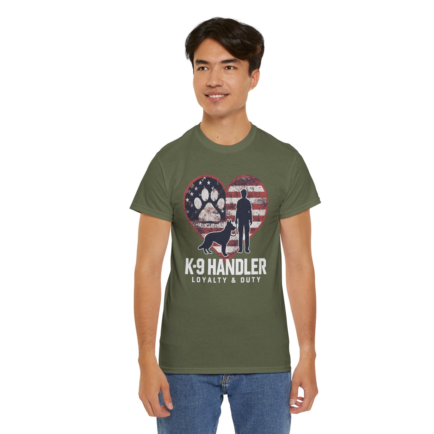 K-9 Handler Heart Tee | Loyalty & Duty T-Shirt | Dog Lover Gift, Police Support Shirt