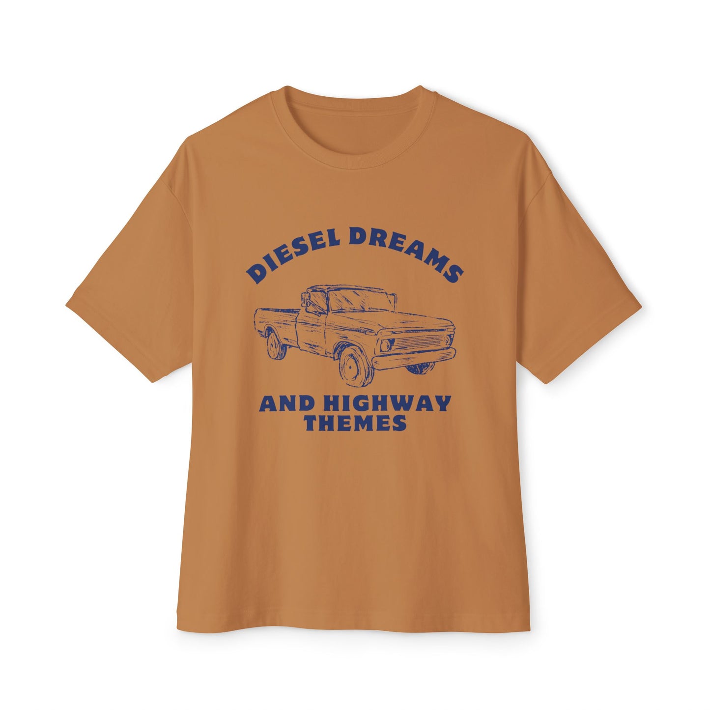 Diesel Dreams Boxy Tee - Unisex Oversized Graphic Shirt for Truck Lovers, Casual Wear, Gift for Him/Her, Summer Comfort, Road Trip Apparel