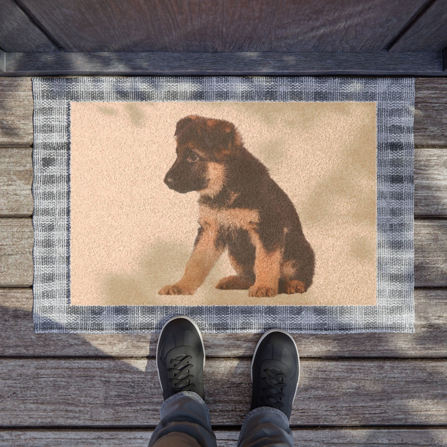 Cute German Shepherd Puppy Doormat - Welcome Mat for Dog Lovers