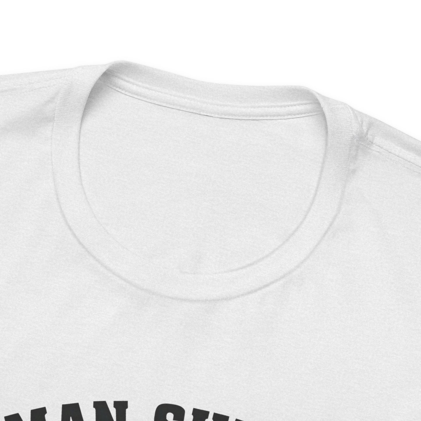 German Shepherd Trainer Tee - Black and White Design of Man Holding a German Shepherd