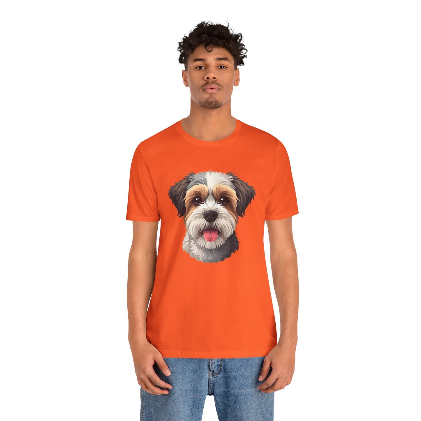 Unisex Dog Lover T-Shirt Featuring a 3D Design of Cute Fluffy Bichon Frise Mix | Gift for Dog Owners