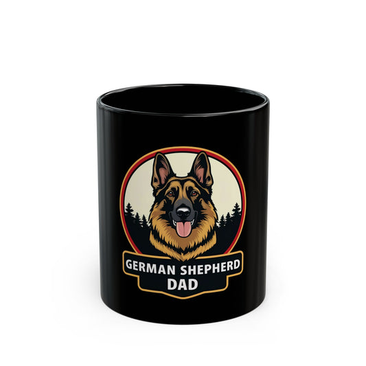 German Shepherd Dad Black Ceramic Mug - Perfect Gift for Dog Lovers, Coffee Mug, Pet Parent Gift, Dog Owner Appreciation, Canine Enthusiast