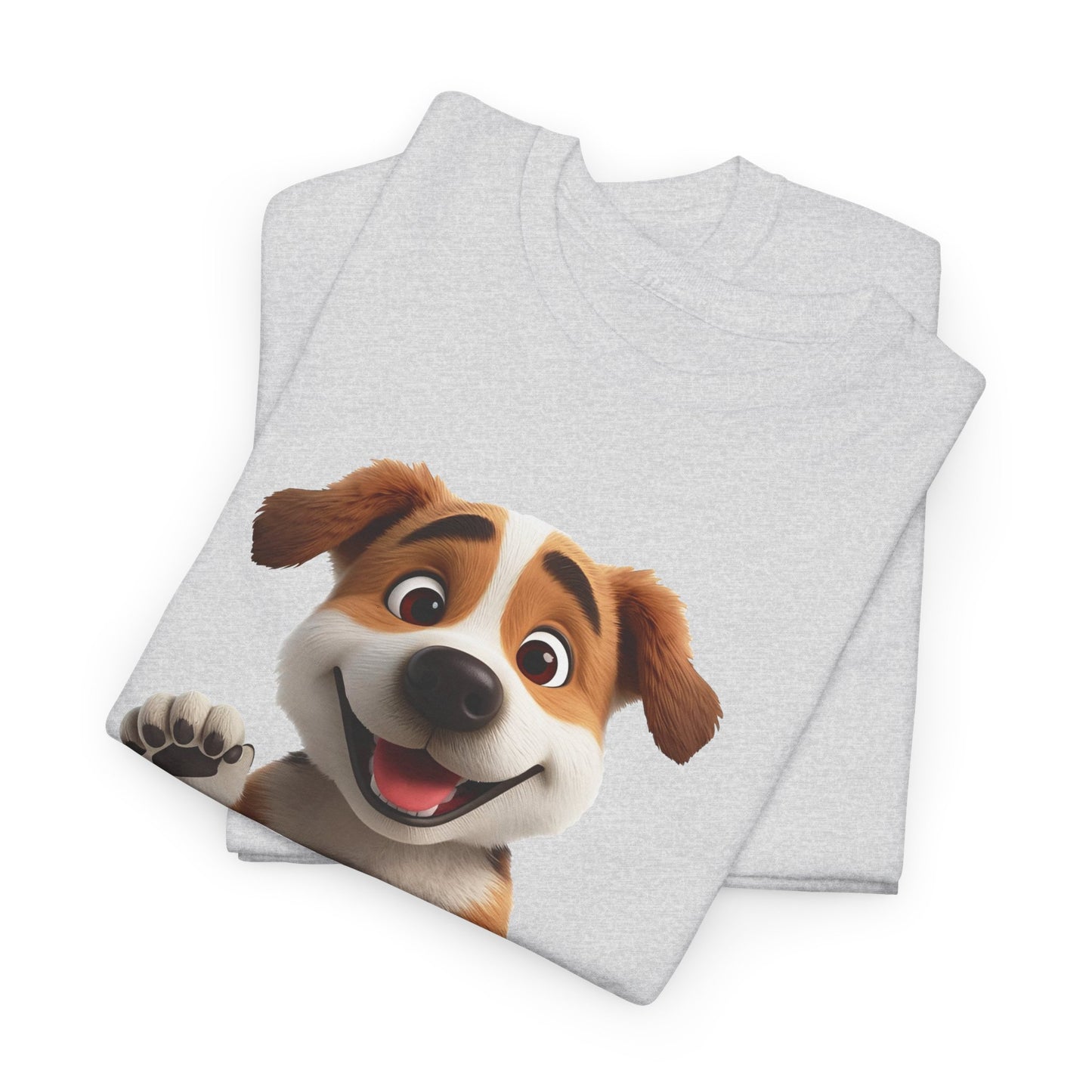 Cute Dog 3D Graphic Tee, Unisex Heavy Cotton T-Shirt, Dog Lover Gift, Fun Casual Wear
