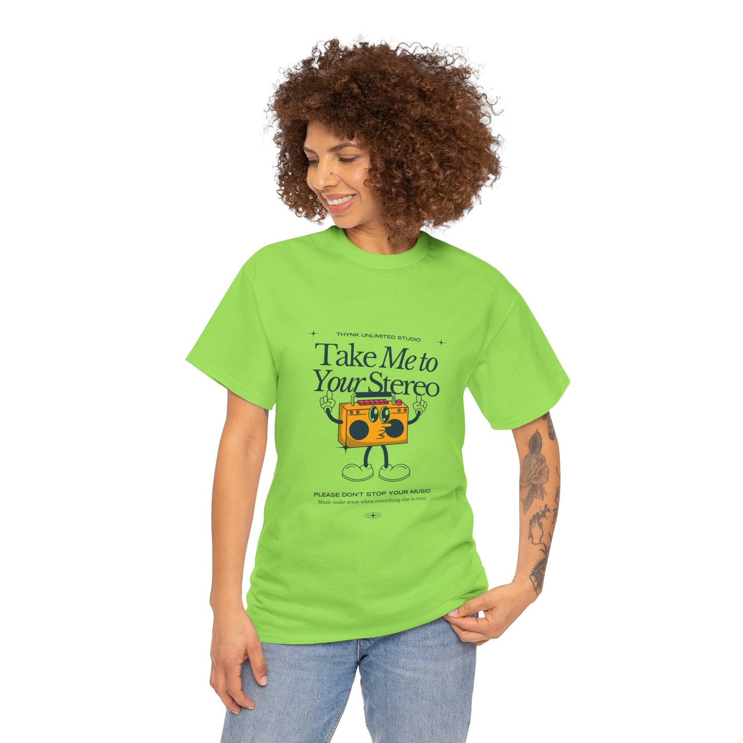 Retro Music Lover Tee - Take Me To Your Stereo, Vintage Style Shirt, Graphic T-Shirt, Unisex Cotton Top, Perfect Gift for Musicians, Summer Outfit