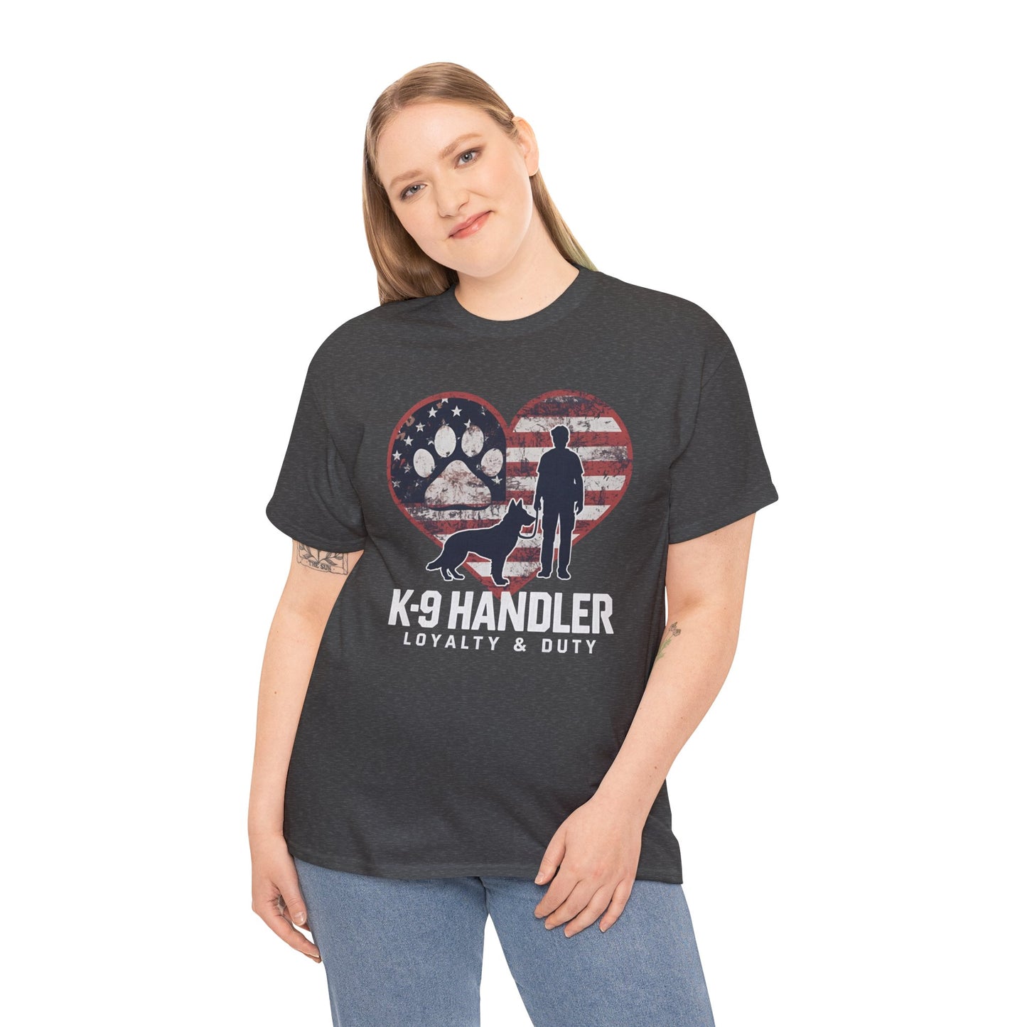 K-9 Handler Heart Tee | Loyalty & Duty T-Shirt | Dog Lover Gift, Police Support Shirt