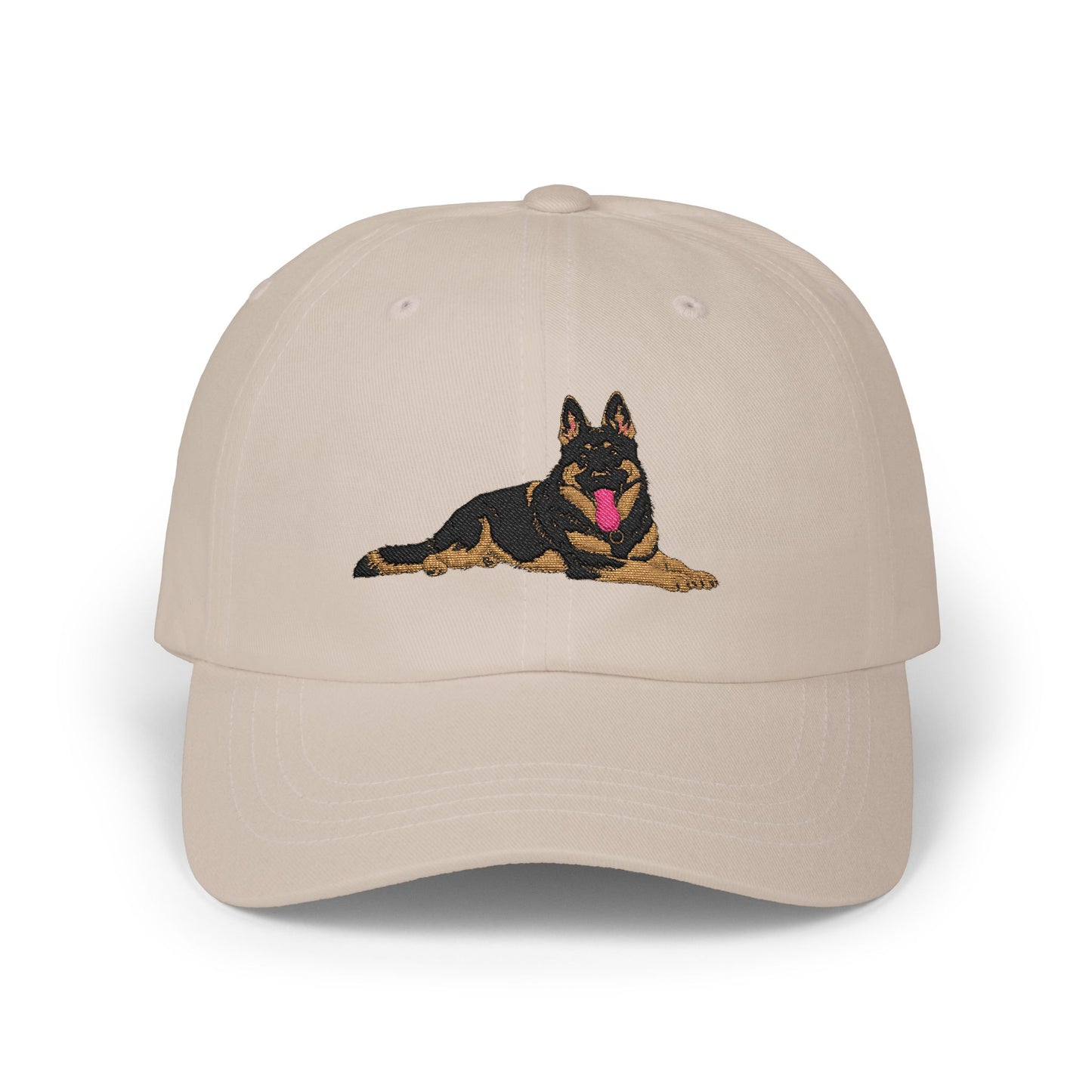 Classic Dad Cap Featuring a Giant Old Fashioned Working Line German Shepherd Embroidered Design