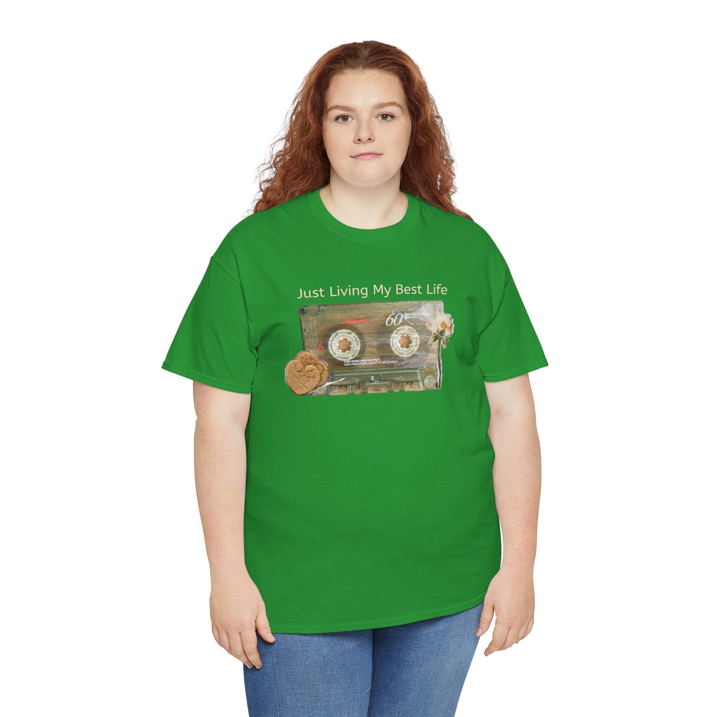 Just Living My Best Life Tee, Vintage Cassette T-Shirt, Casual Wear, Gift for Friends, Music Lover's Apparel