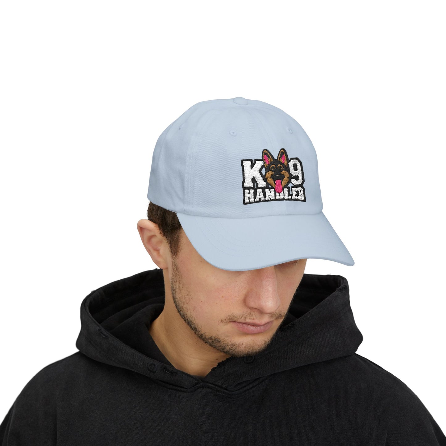 K9 Handler Classic Embroidered Dad Cap Featuring German Shepherd – Perfect Gift for Dog Lovers, Adjustable Hat for Outdoor Adventures