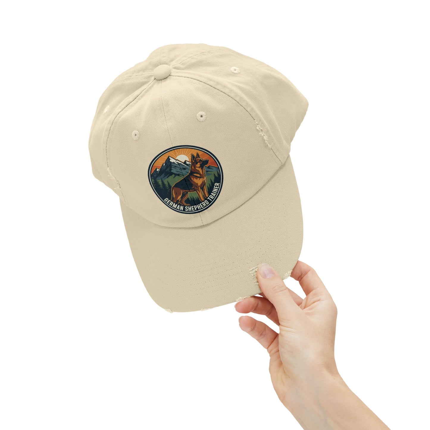 German Shepherd Trainer Cap | Distressed Hat for Dog Lovers | Perfect Gift for Pet Trainers