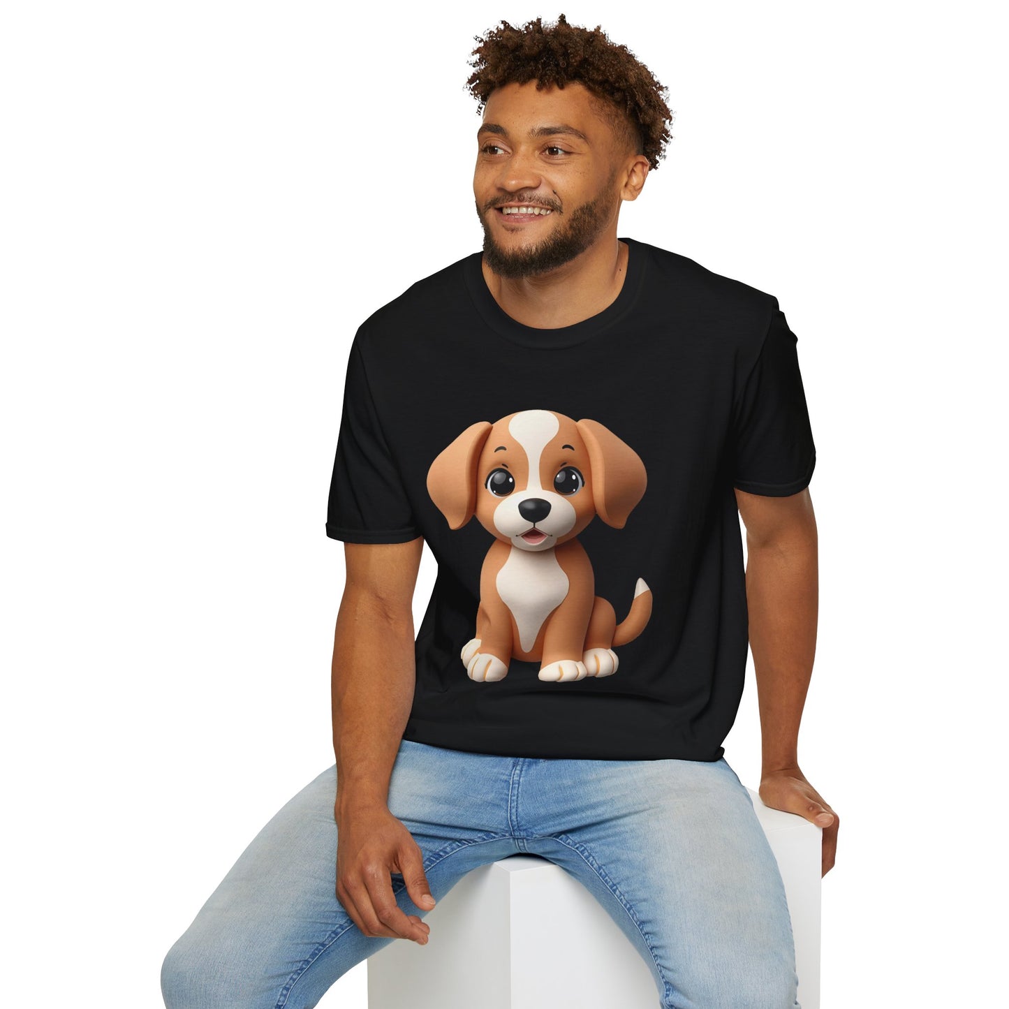 Adorable Puppy 3D Graphic T-Shirt for Dog Lovers, Cute Pet Shirt