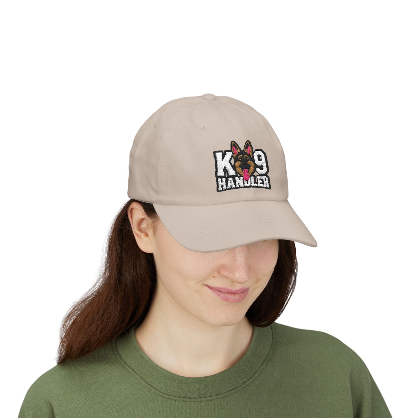 K9 Handler Classic Embroidered Dad Cap Featuring German Shepherd – Perfect Gift for Dog Lovers, Adjustable Hat for Outdoor Adventures