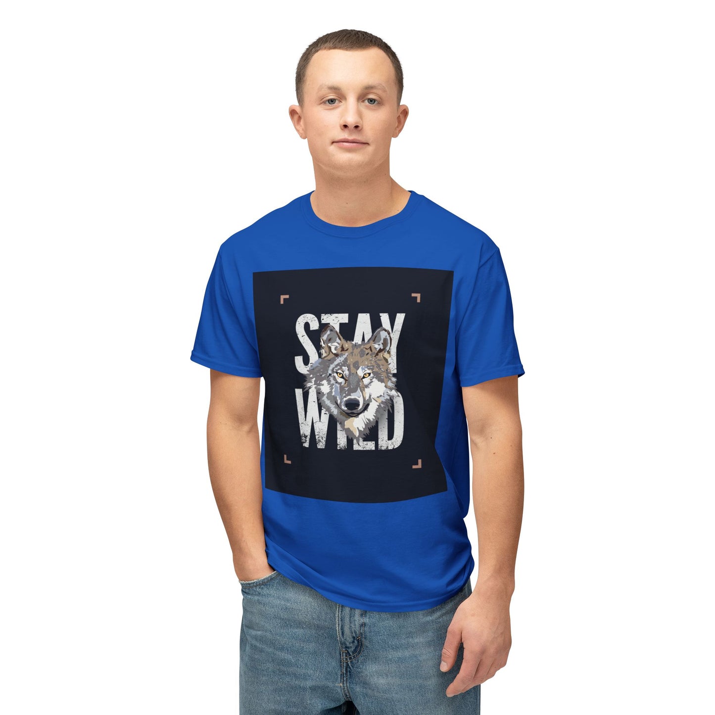 Wild Spirit Cotton T-shirt - Stay Wild Wolf T-Shirt, Nature Lover Gift, Eco-Friendly Fashion, Animal Enthusiast Tee, Adventure Wear