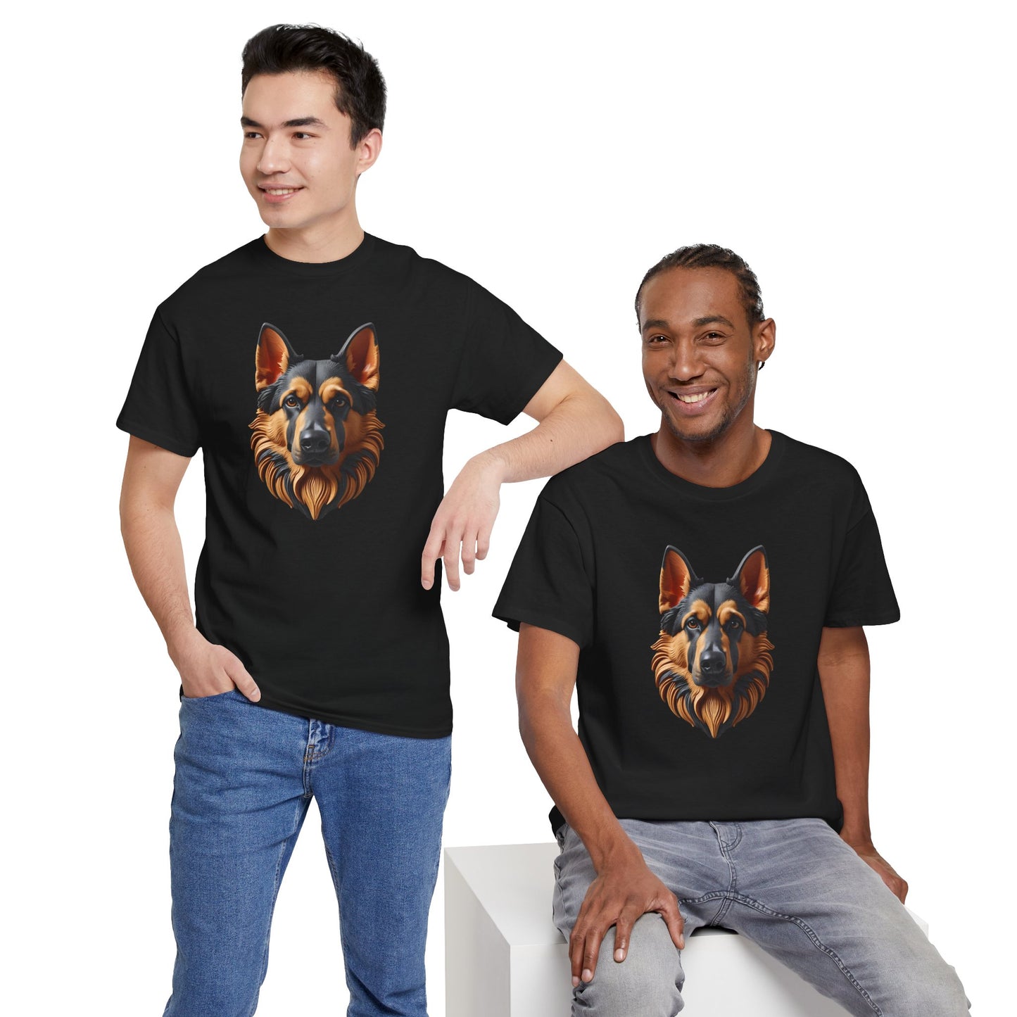 German Shepherd Lover Tee With 3D Design, Unisex Cotton Shirt, Dog T-Shirt, Pet Lovers Gift, Animal Enthusiast Apparel