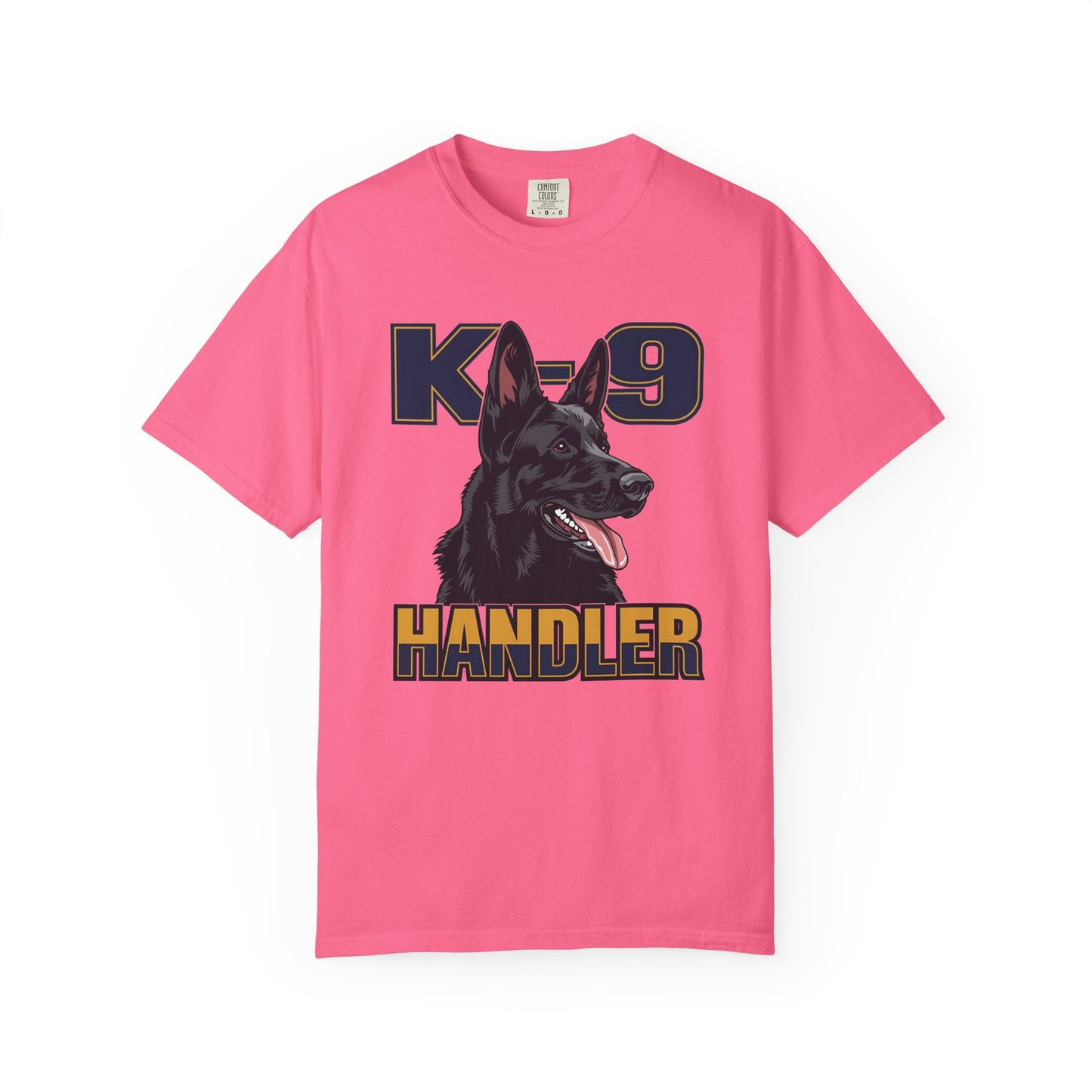Black German Shepherd K-9 Handler T-Shirt, Garment-Dyed Unisex Tee for Dog Lovers