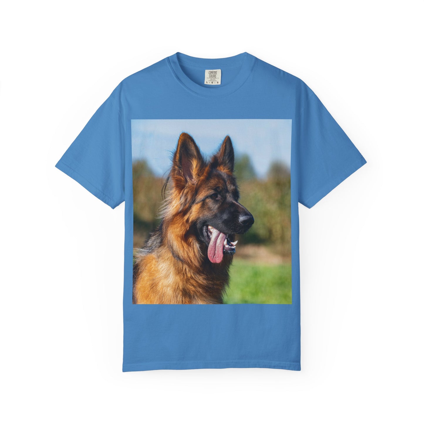 Unisex Dog Lover T-Shirt Featuring a Stunning Showline German Shepherd Puppy Leaving Tongue Out