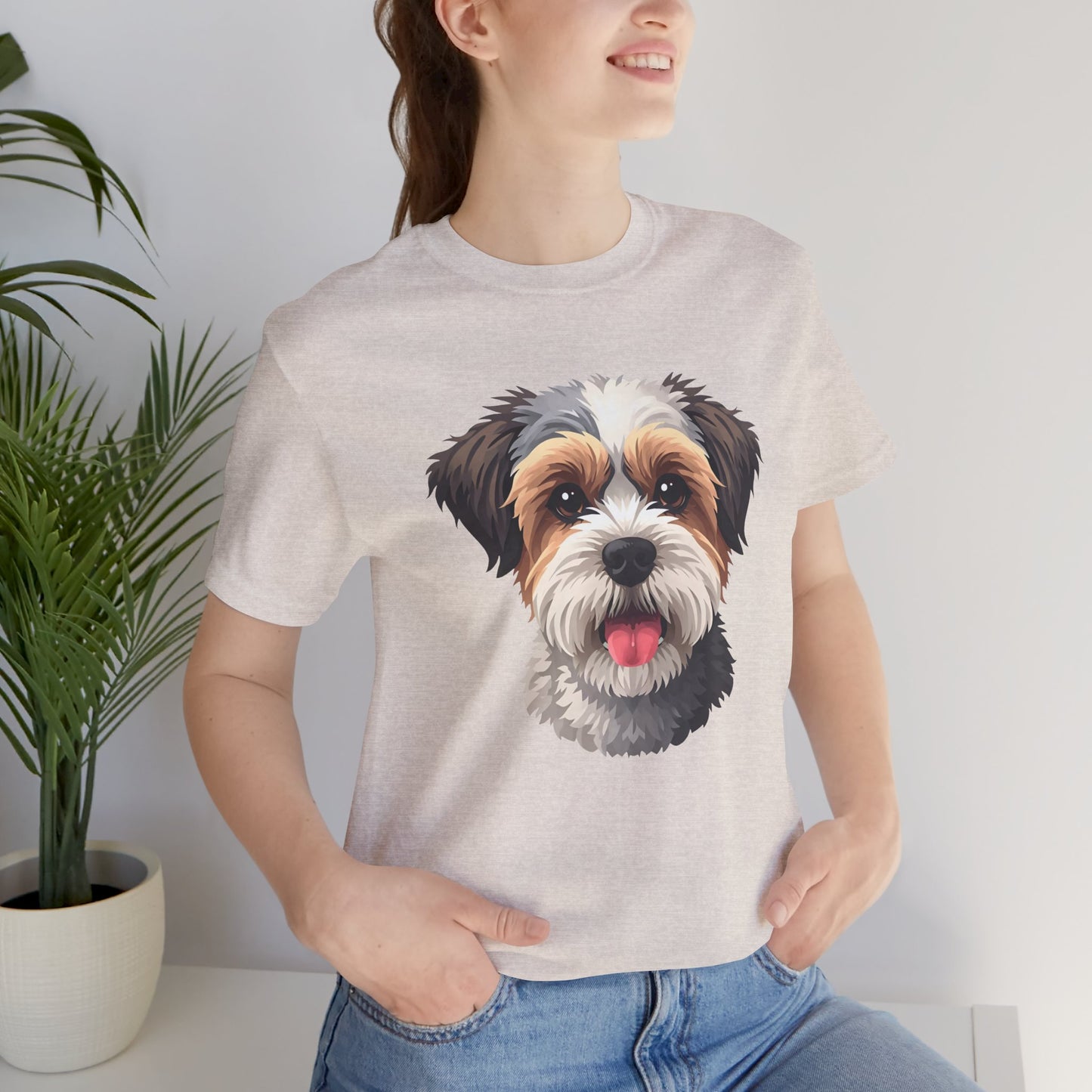 Unisex Dog Lover T-Shirt Featuring a 3D Design of Cute Fluffy Bichon Frise Mix | Gift for Dog Owners