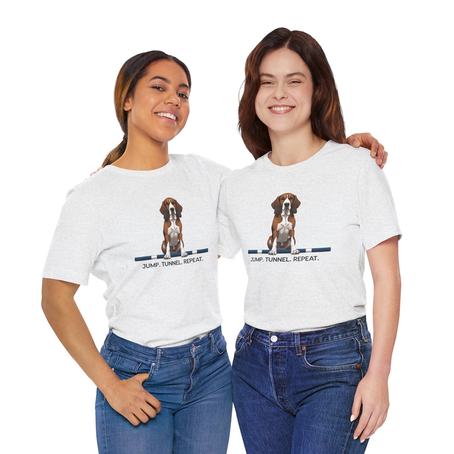 Dog Agility Tee, Fun Pet Lover Shirt, Jump Tunnel Repeat T-Shirt, Dog Enthusiast Apparel, Gift for Dog Owners