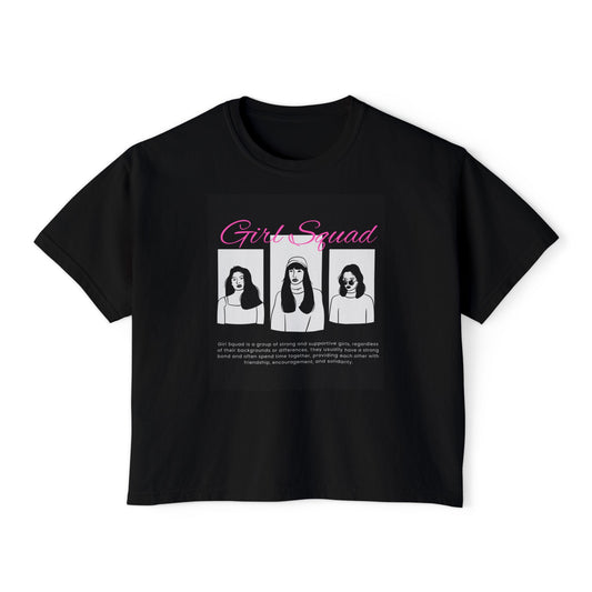 Chic Graphic Tee for Women, Girl Squad Boxy T-Shirt, Casual Fashion Top, Trendy Summer Tee, Birthday Gift, Friendship Shirt